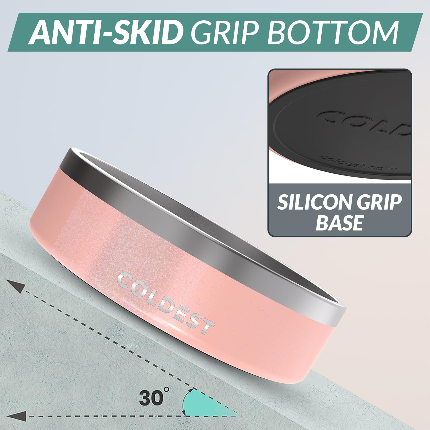 Coldest Dog Bowl - Anti Rust Metal, Non Slip, 3 Layers Insulated Stainless Steel Dog Bowls - Spill Proof & Heavy Duty - Water Bo