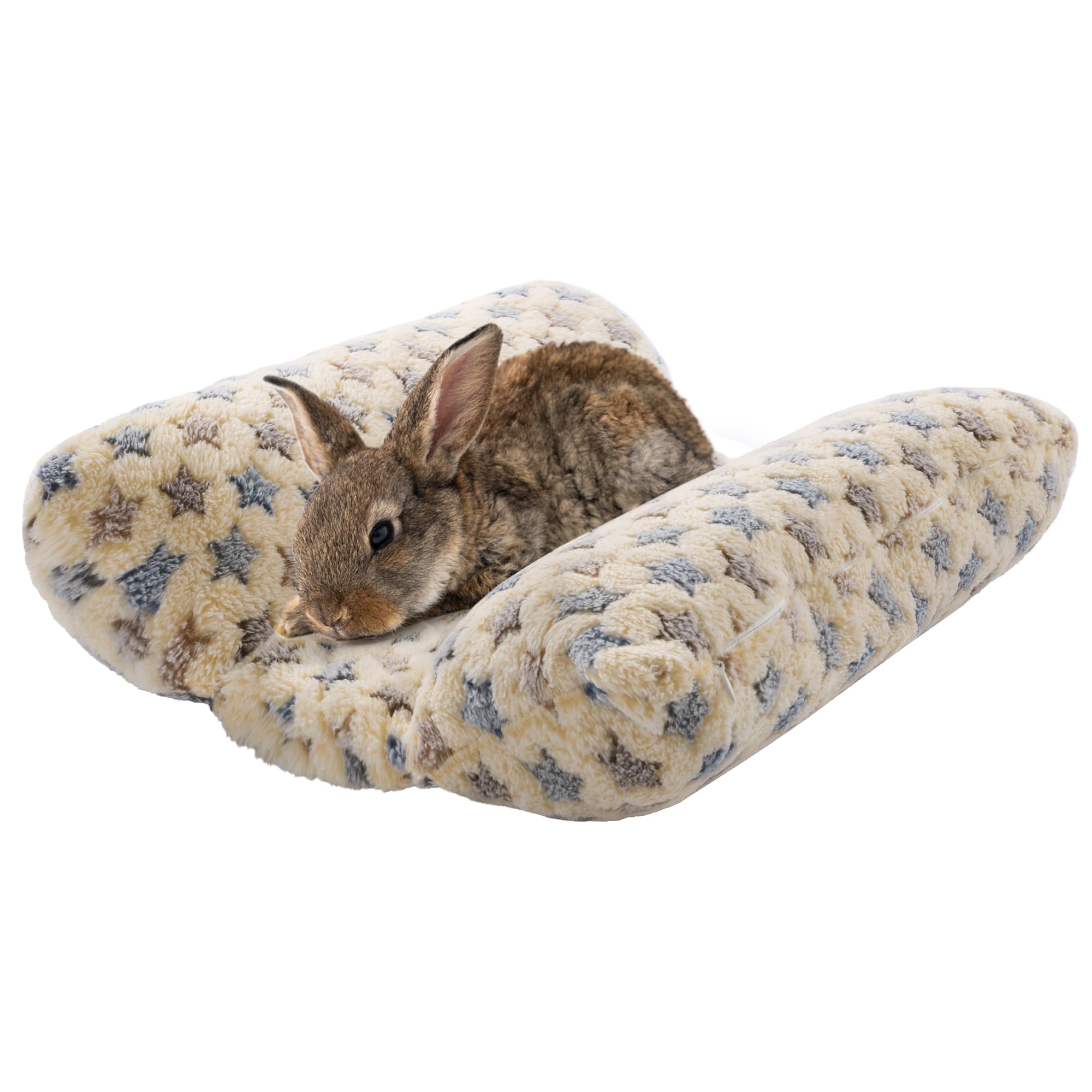 Hombys 5'' Thickened Bunny Bed, Cuddle Rabbit Bed Soft Plush Cuddle Cushion With Lounger Pillow, Warp Design For Indoor Small An