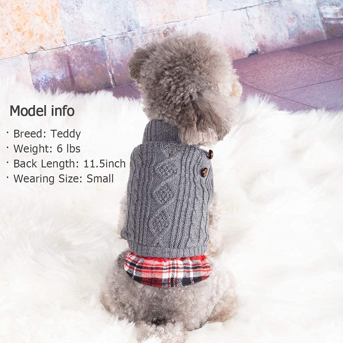 Kyeese Small Dogs Sweater With Leash Hole Doggie Pullover Sweater Knitwear Knit Warm Pet Coat For Fall Winter