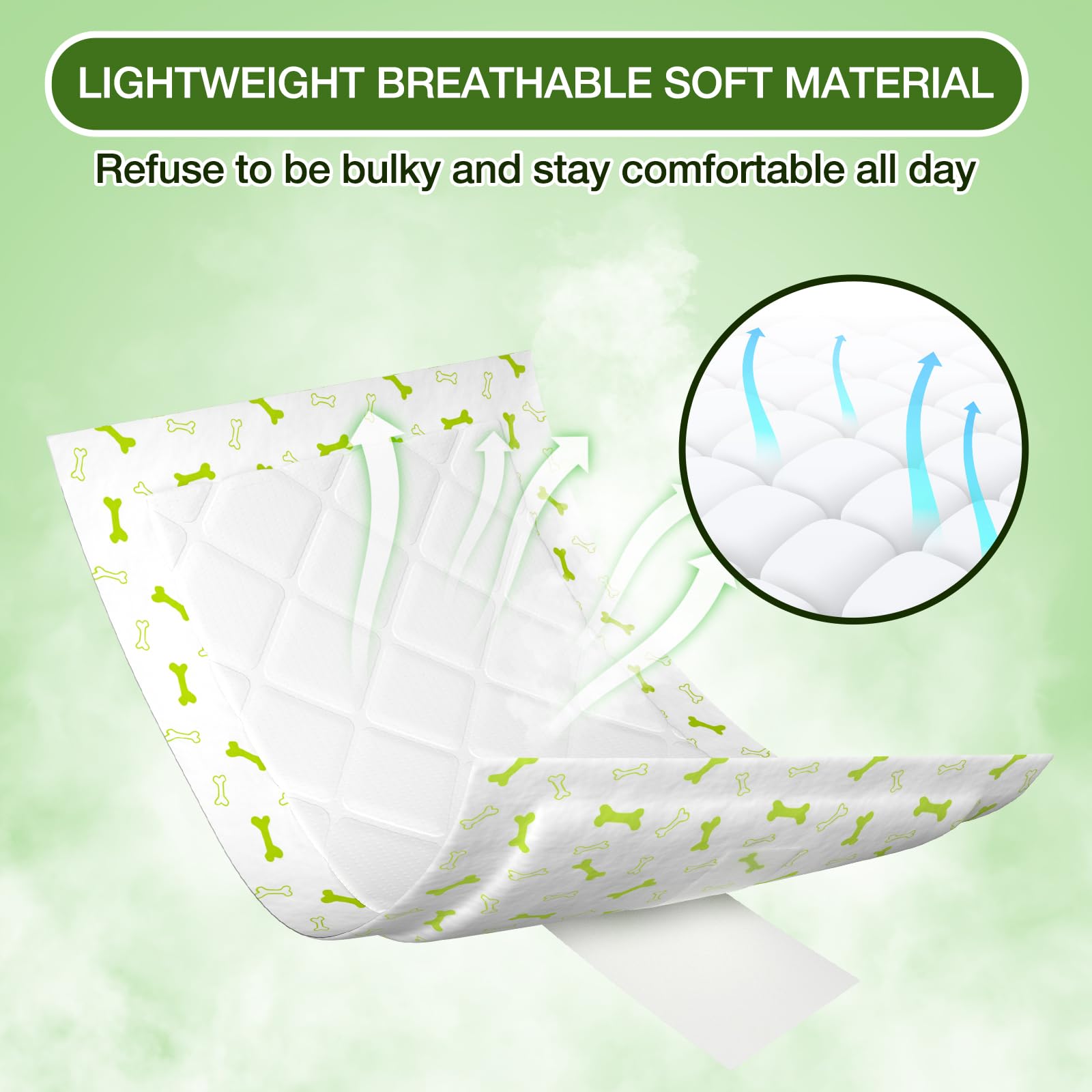 Jollywoods Dog Diaper Liners 100Pcs, Disposable Diapers Inserts For Male & Female Dogs, Booster Pads Fit Reusable Dog Belly Band