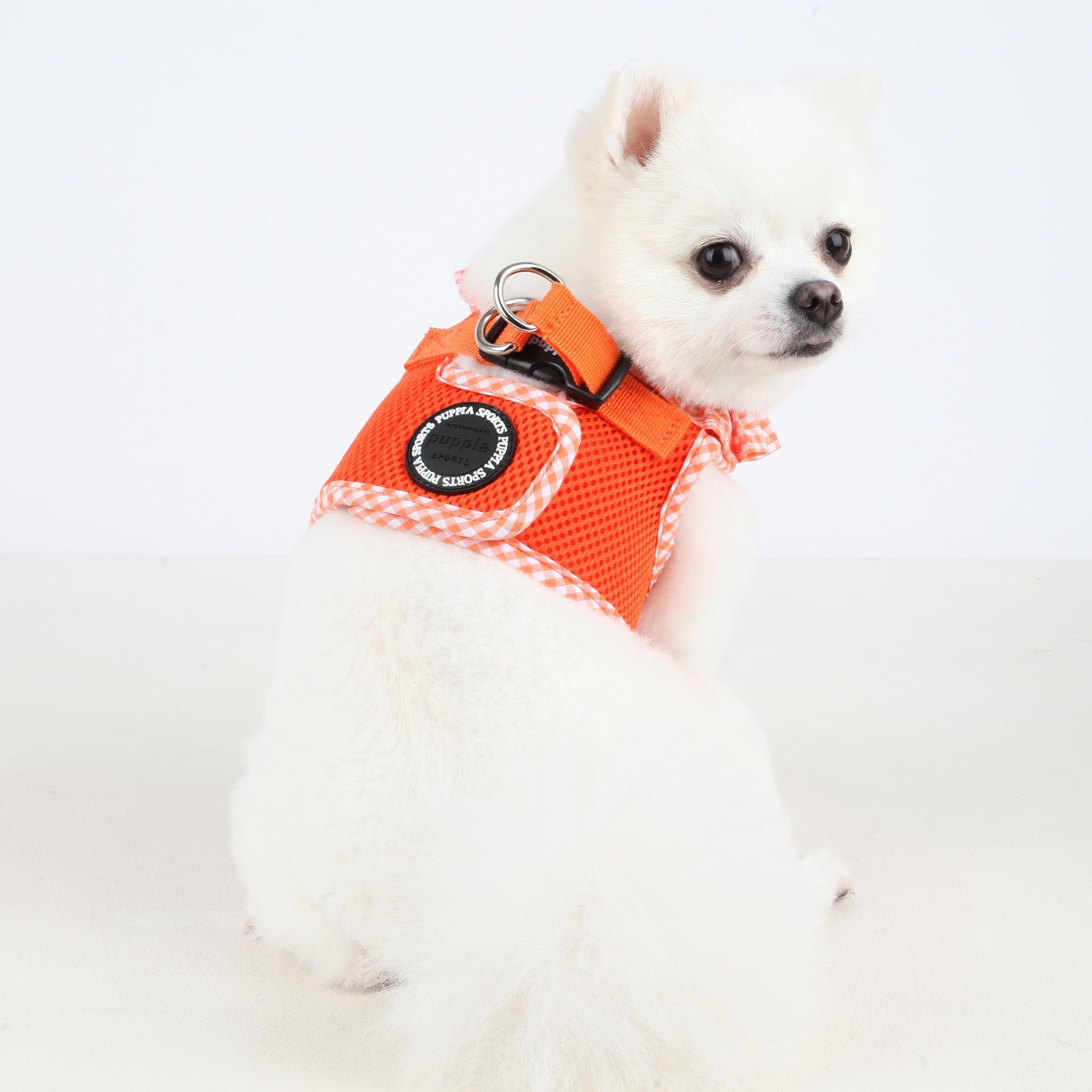 Puppia Vivien Vest Dog Harness Step-In All Season Mesh Cute No Pull No Choke Walking Training For Small Dog, Orange, Large