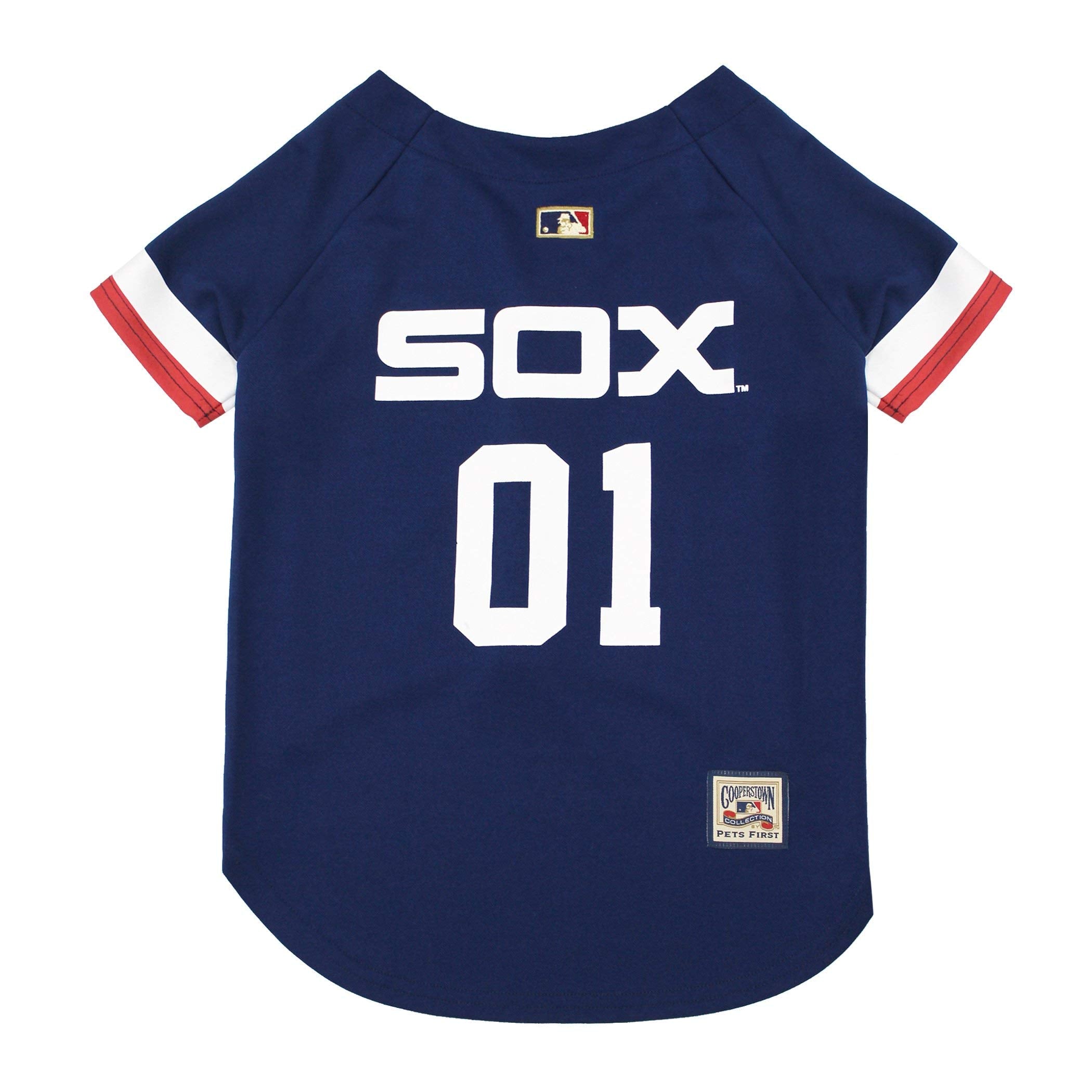 Mlb Chicago White Sox Vintage Throwback Jersey For Dogs & Cats In Team Color. Comfortable Polycotton Material, Medium
