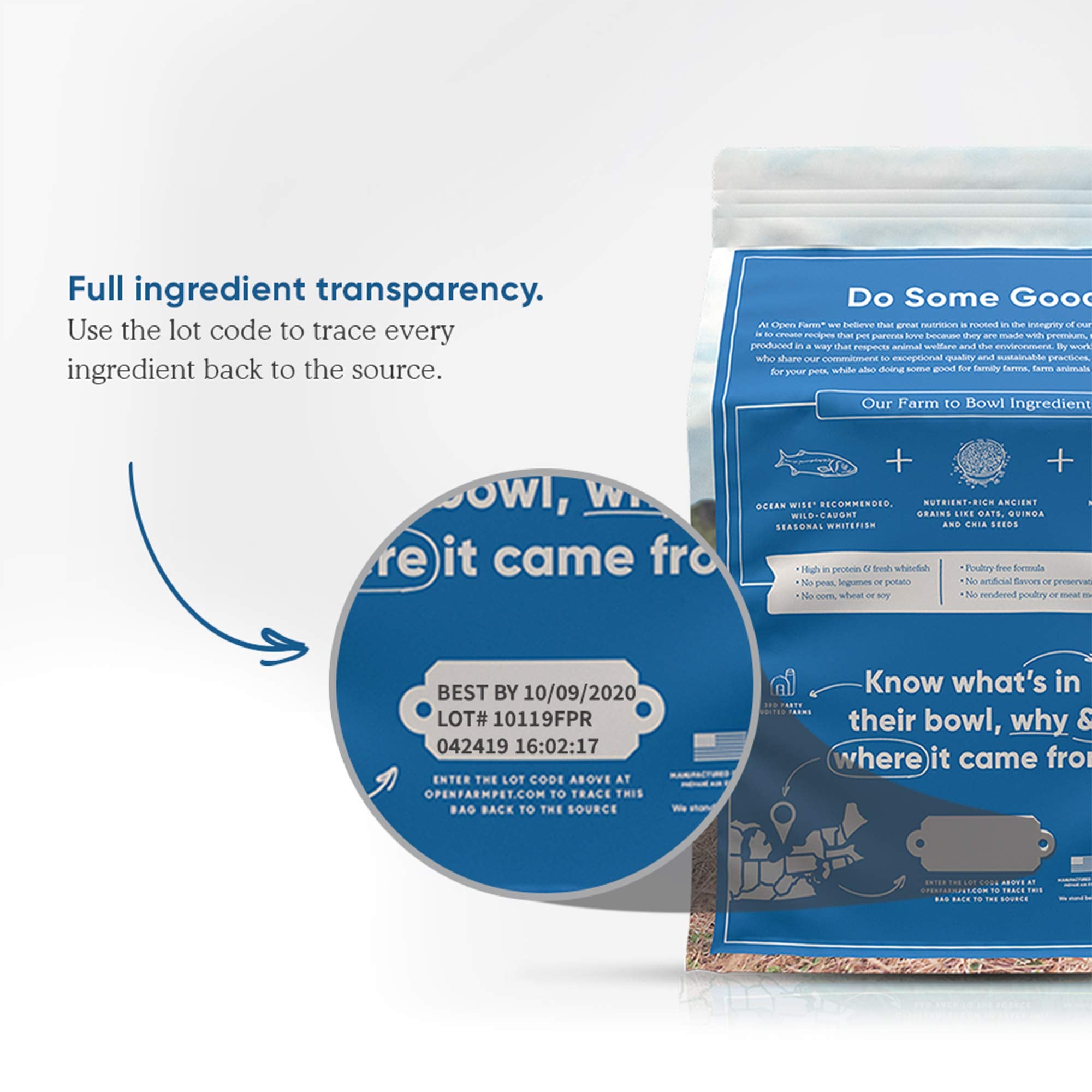 Open Farm Catch-of-The-Season Whitefish & Ancient Grains Dry Dog Food, Wild-Caught Whitefish Recipe with Wholesome Grains and No