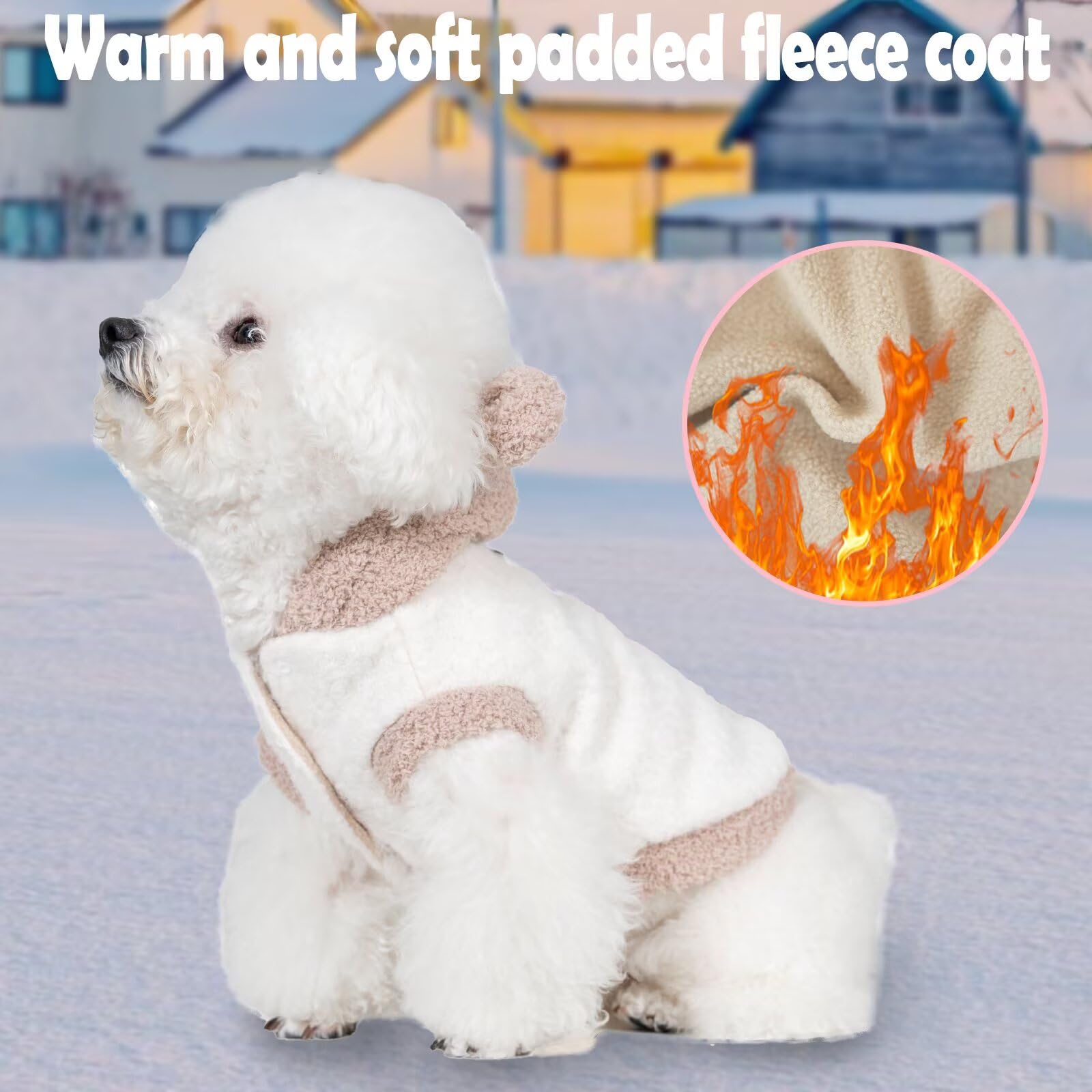 Coffee M Cat & Dog Winter Coats - Warm & Waterproof Snowsuits With Built-In Harness For Small & Medium Dogs & Cats