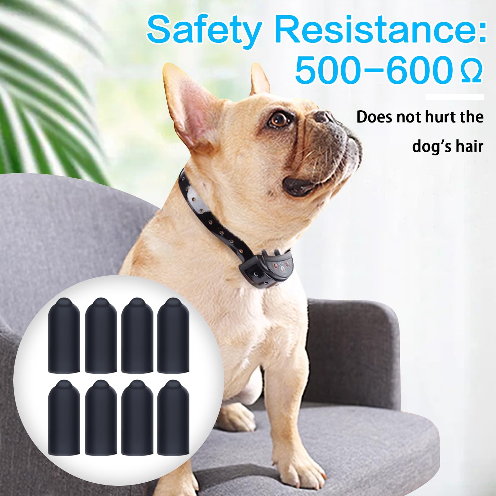 Sliverdew 16mm Black Column Rubber Sleeve for Prong Collar - 24 Shock Collar Tips Replacement for Dog Training & Anti Bark Collars