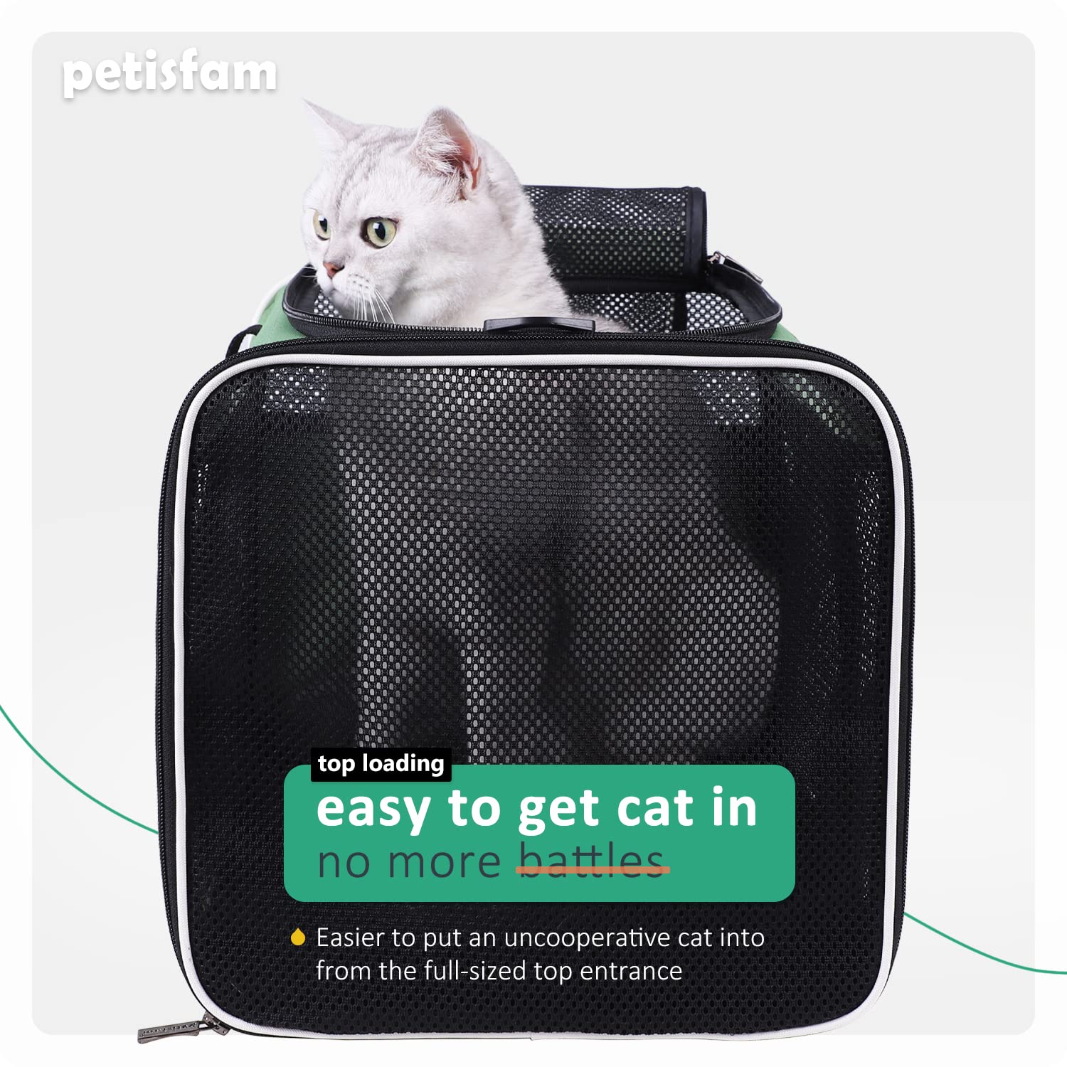 Top Load Pet Carrier For Large, Medium Cats, 2 Cats And Small Dogs With Comfy Bed. Easy To Get Cat In, Escape Proof, Easy Storage, Washable, Safe And Comfortable For Vet Visit And Car Ride