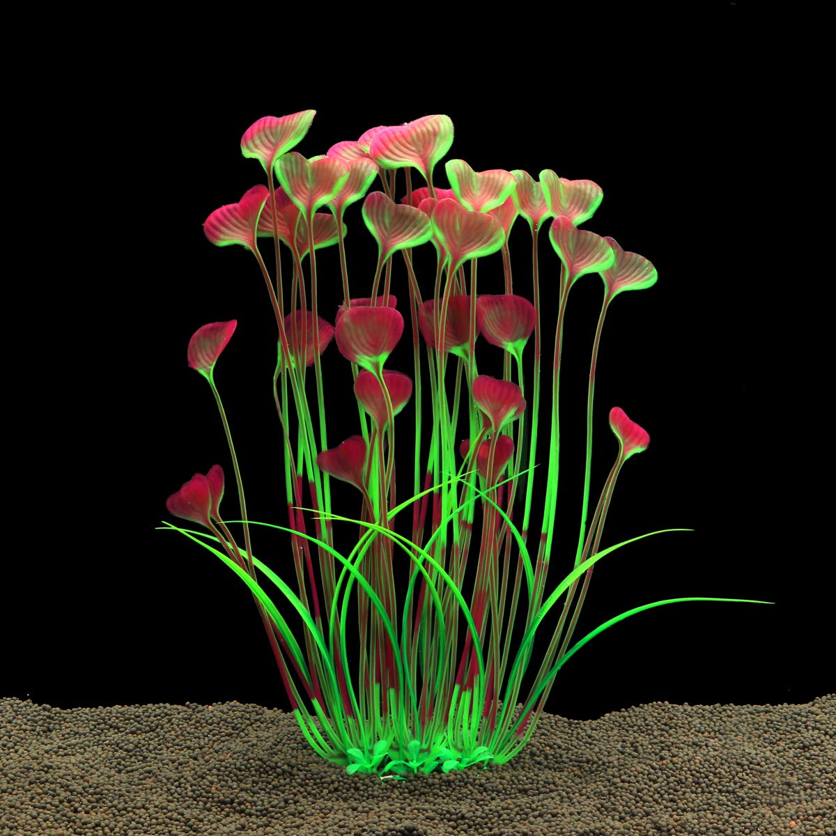 Jih Plastic Plants For Aquarium,Tall Artificial Plants For Fish Tank Decor 15.6 Inch (2 Pcs) (Red)