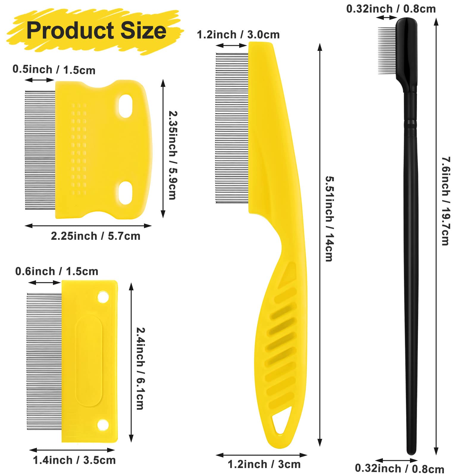 5 Pieces Dog Eye Combs Tear Stain Remover Combs Pet Grooming Comb For Small Dogs Gently Removing Eye Mucus And Crust (Yellow, Bl