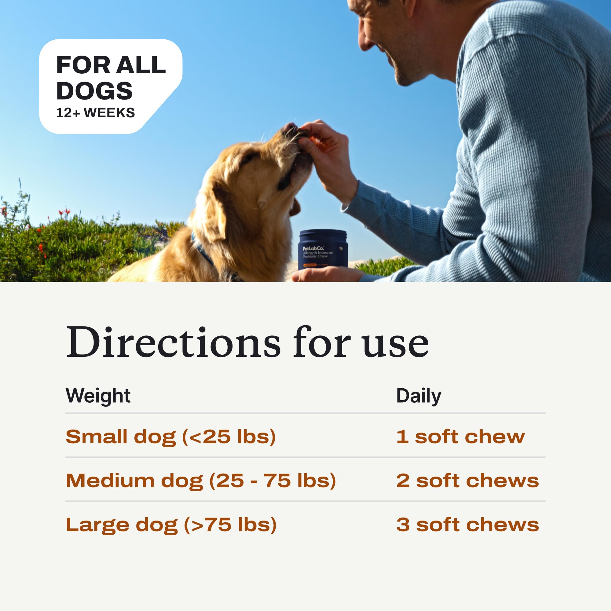 PetLab Co. Allergy & Immune Probiotics for Dogs, Support Seasonal Allergies, Gut & Digestive Health - Pork Flavor - 30 Soft Chew
