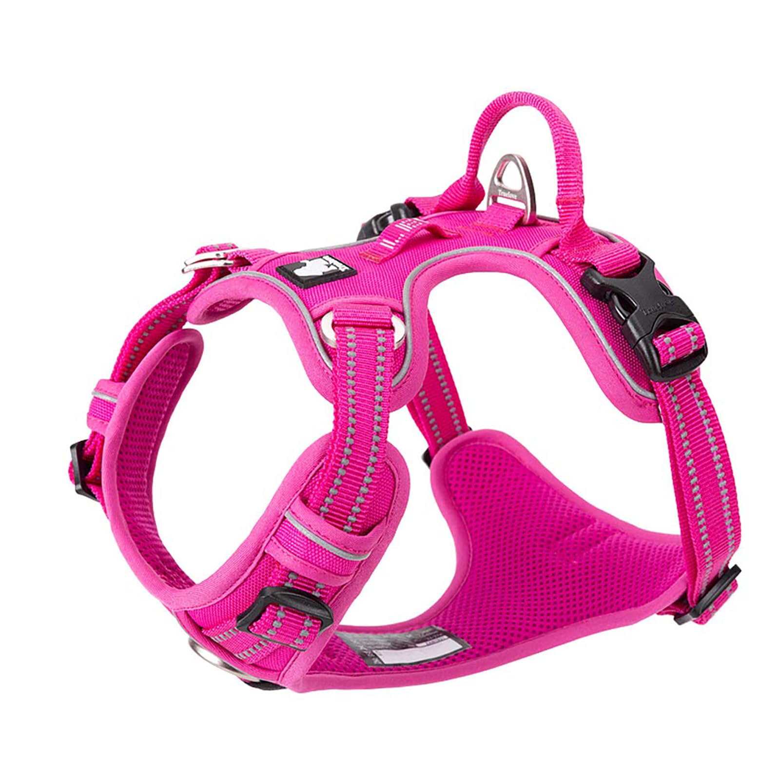 True Love Dog Harness No Pull Nylon Reflective Pet Harness Adjustable Comfortable Control Step-In Brilliant Colors Truelove Tlh56512 Fuchsia