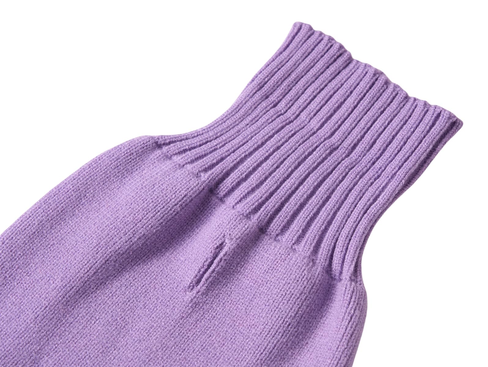 Purple Knitted Dog Sweater Dress, Pink Plaid Dog Winter Clothes Dresses For Dogs Girl, Dachshund Doggy Pet Apparel, Large (L)