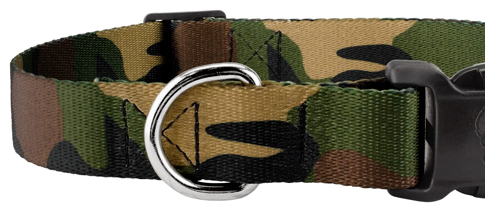 Country Brook Petz - Woodland Camo Deluxe Dog Collar - Made In The U.S.A.- Camouflage Collection With 16 Rugged Designs (1 Inch, Large)