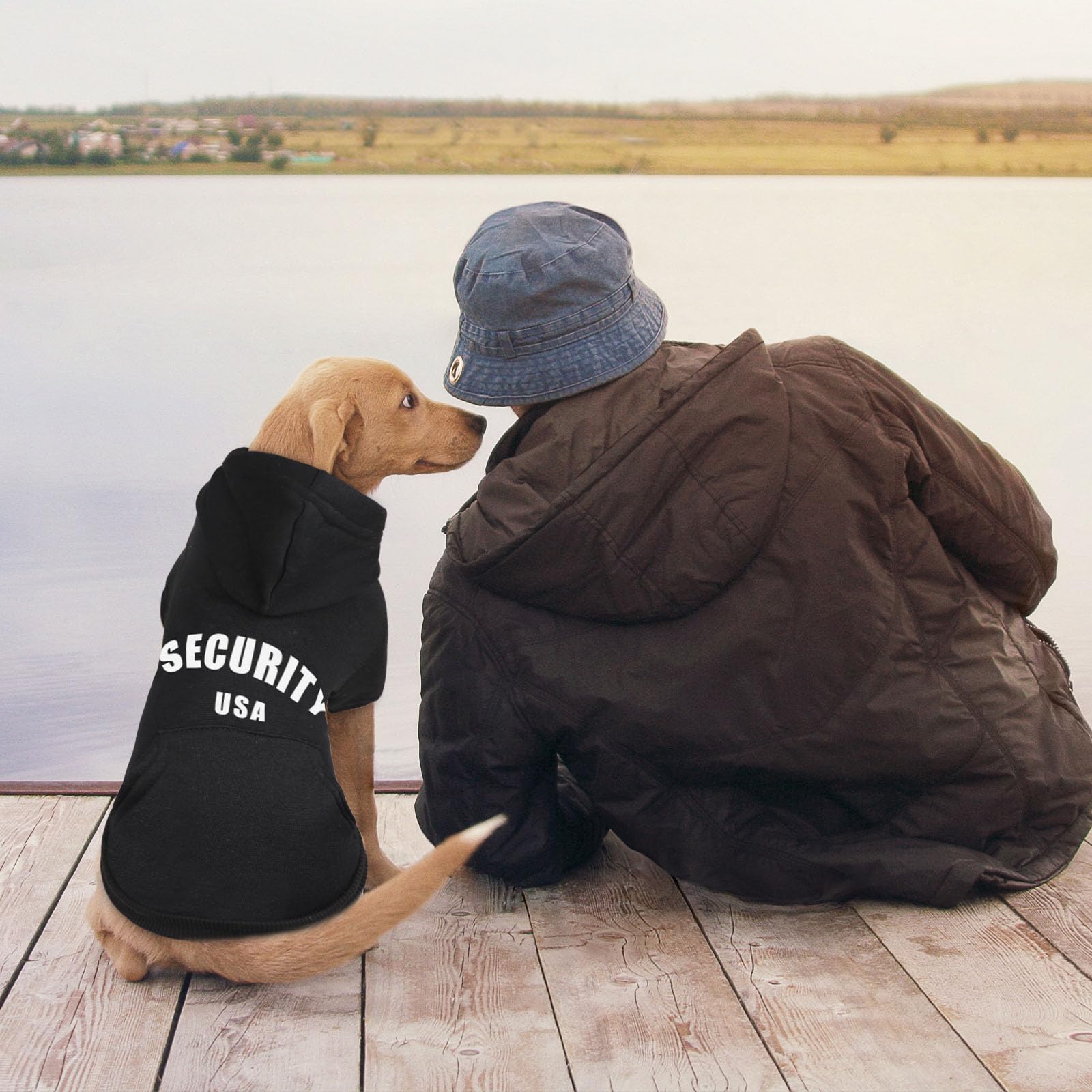 Security Dog Sweatshirt - Warm & Cozy Brushed Fleece Interior, Pocket, Large Dogs (L)