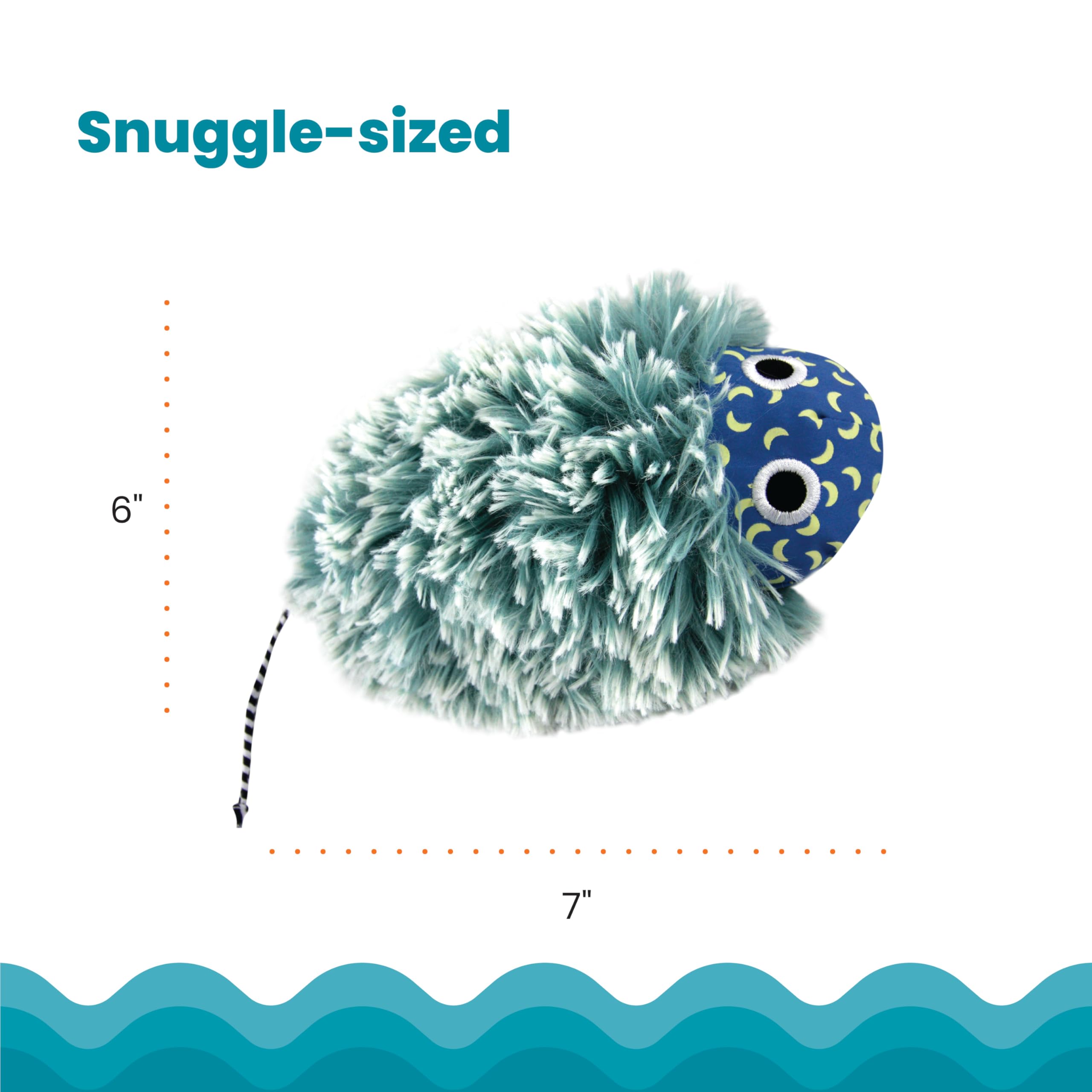 Catstages Nighttime Cuddle Plush Mouse Cat Toy With Catnip, Blue