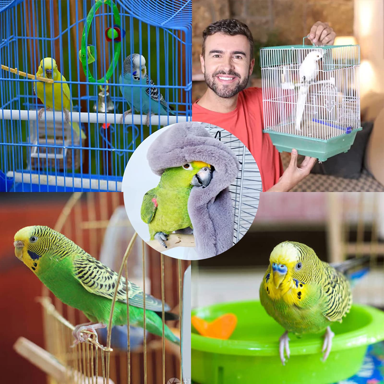 Corner Fleece Bird Blanket,Bird Blanket for Cage,Cozy for Birds,Parrot Cage Snuggle Hut Warm Bird Nest House Bed for Parrots,Sma