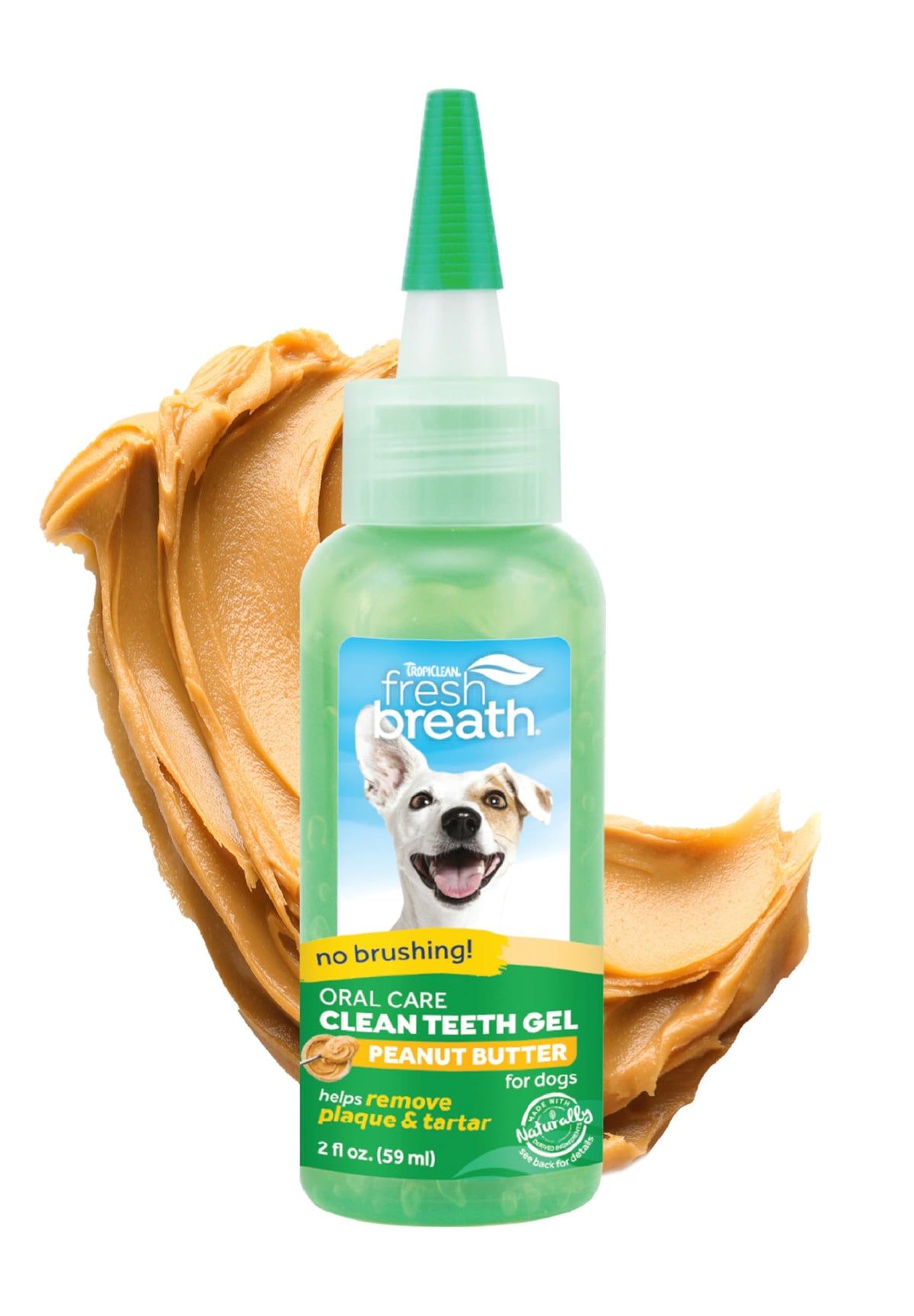 Tropiclean Fresh Breath Dog Toothpaste For Teeth Cleaning, Breath Freshener, Easy Plaque & Tartar Remover Gel, No Toothbrush Needed, Peanut Butter, 2Oz.