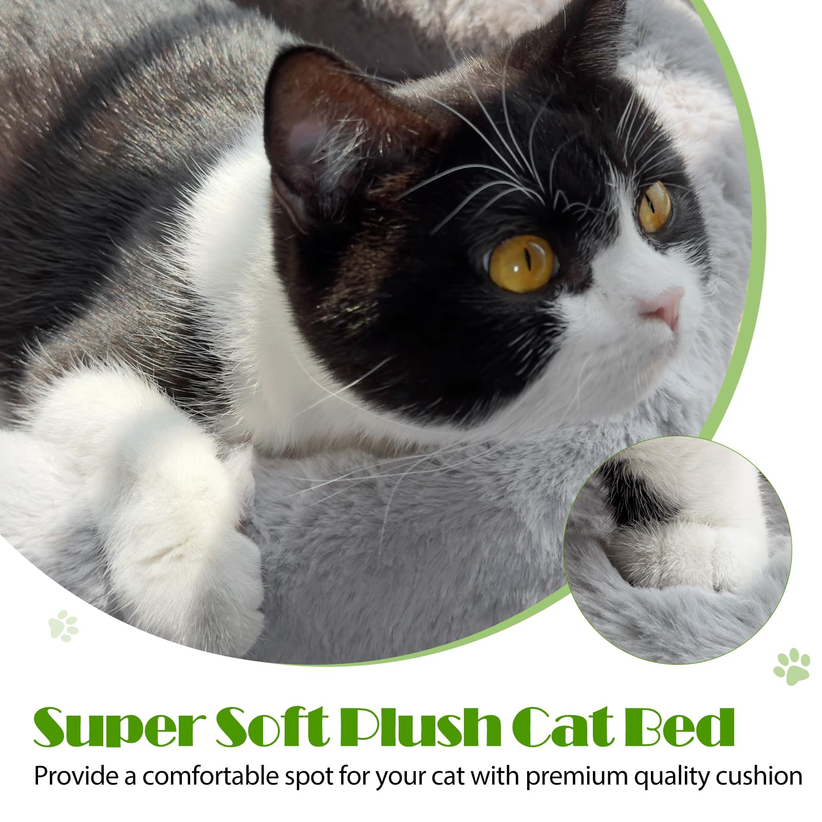 Keny Cat Window Perch With Soft Plush Cushion Bed, Cordless Cat Window Hammock With 3.54'' Larger Suction Cups, Easy To Assemble