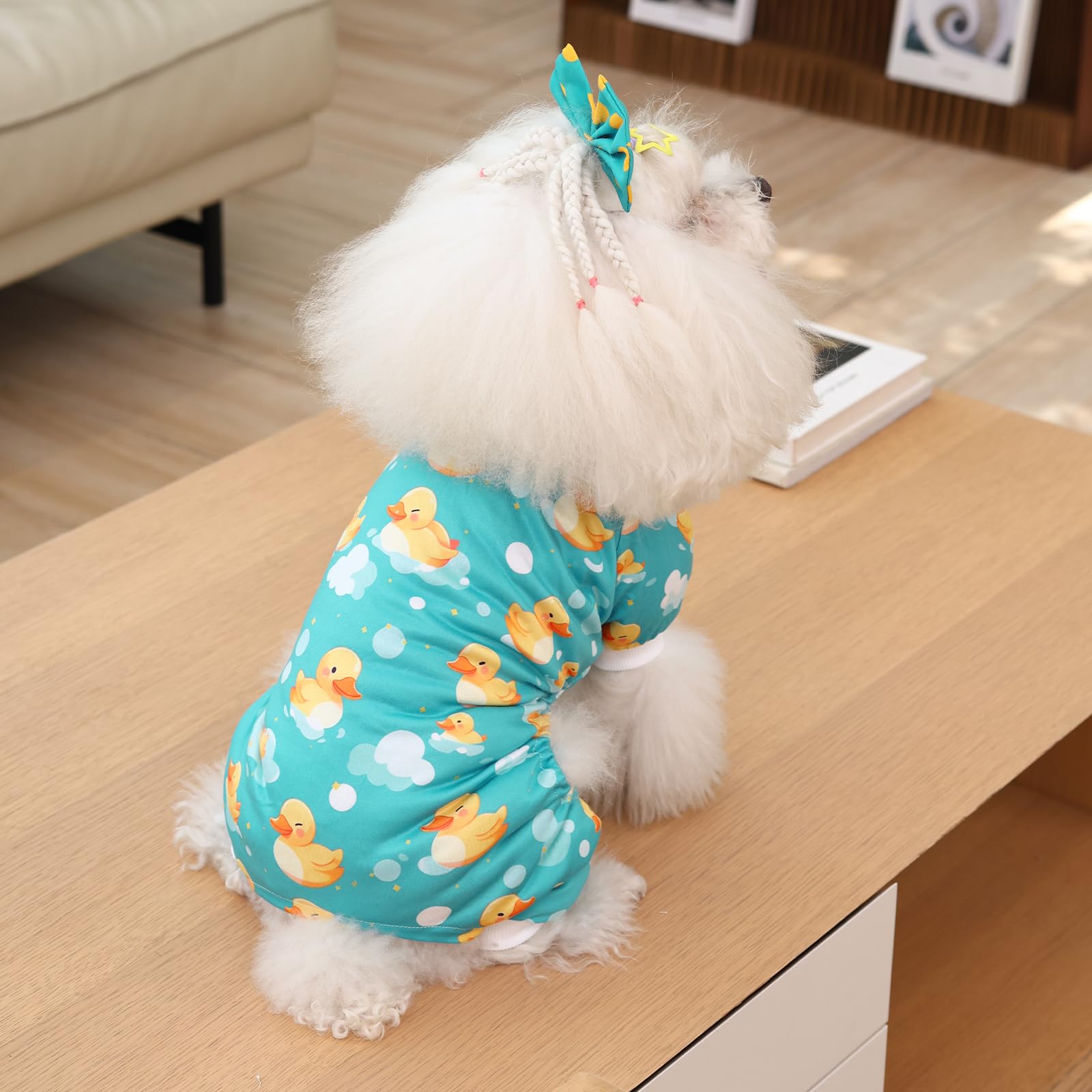 Cutebone Small Dog Pajamas Shirt Stretchy Summer Puppy Pjs Soft Cat Onesies Pet Clothes For Daily Wear Da26S