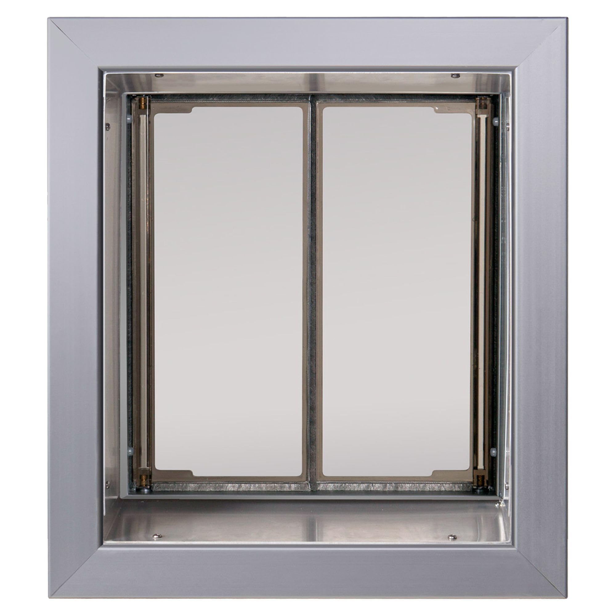 Plexidor Performance Wall Mount Pet Doors Silver - Energy Efficient Dog Door with Lock and Key (Medium)
