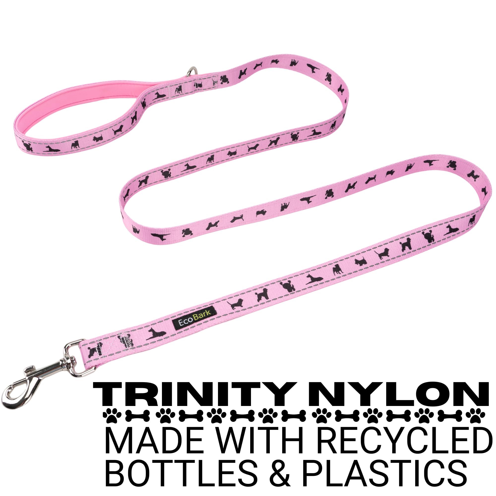 Ecobark Dog Leash - 4 Ft / 5 Ft / 6 Ft Reflective Dog Leash- Eco-Bright Dog Leashes With Padded Handle - Strong Heavy Duty Dog L