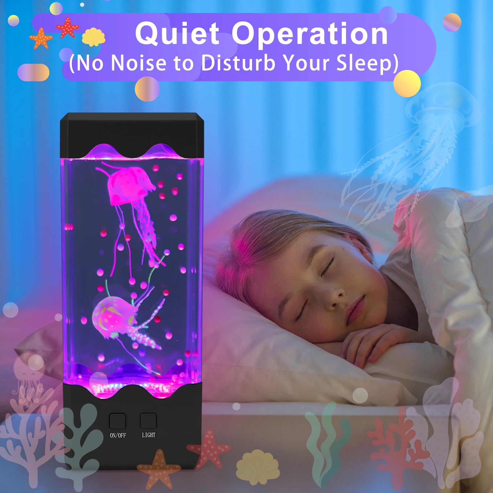 NIUFAN Jellyfish Lamp, LED Jelly Fish Aquarium Tank Night Light 7 Color Changing Mood Lamp for Home Office Decor, Birthday Chris
