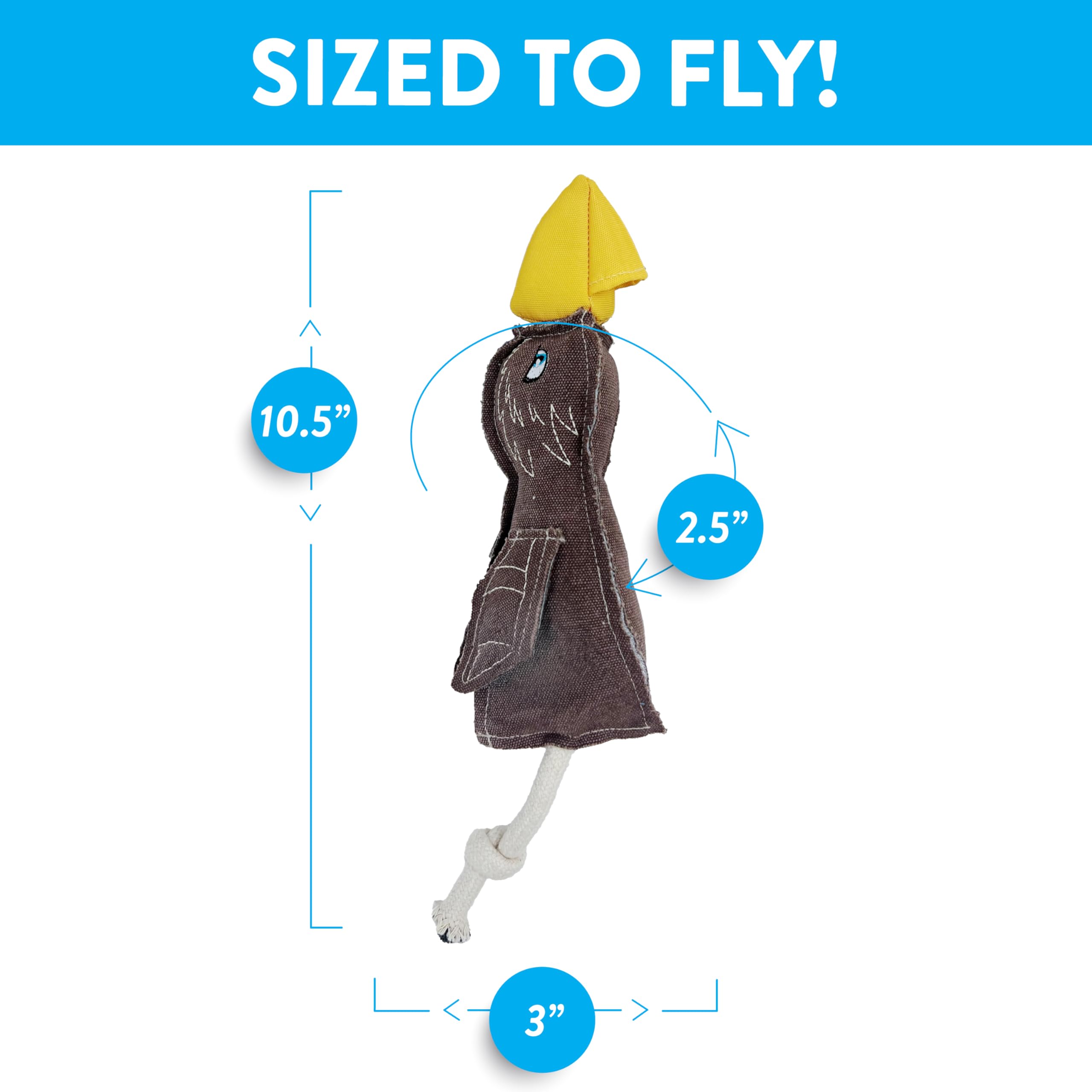 Spunky Pup Fly & Fetch Dog Toy - Durable, Floating, Interactive Bungee Launcher For Fetch And Water Play, Canvas Eagle
