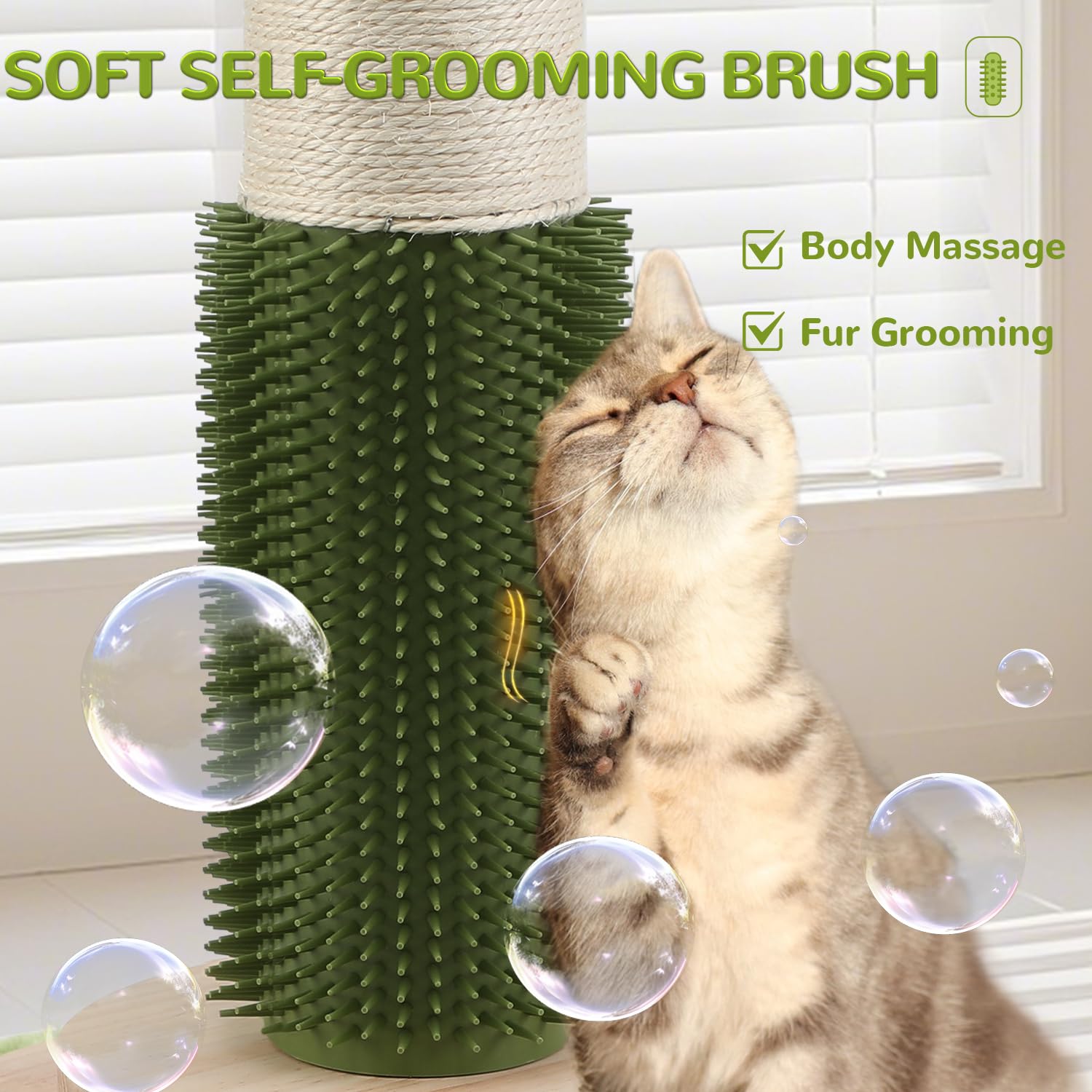 45'' Tall Cat Scratching Post,3.5Inch Diameter Sisal Rope Scratching Post For Indoor Cats Adults Kittens,Cat Scratcher With Inte