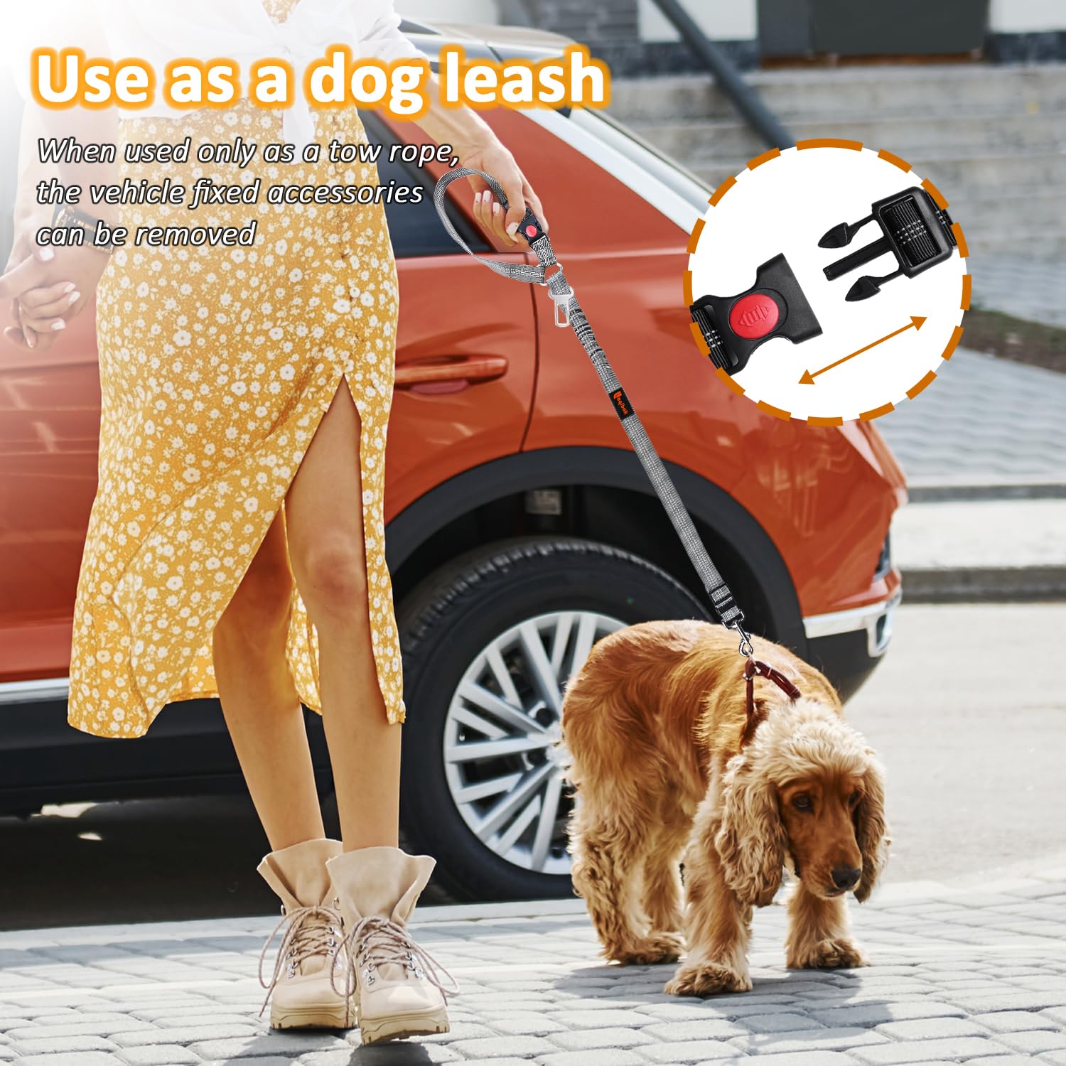 Removable Dog Seat Belt Harness For Car, 3 In 1 Pet Dog Car Seatbelt Leash, Retractable Restraint Secures To Vehicle Headrest &
