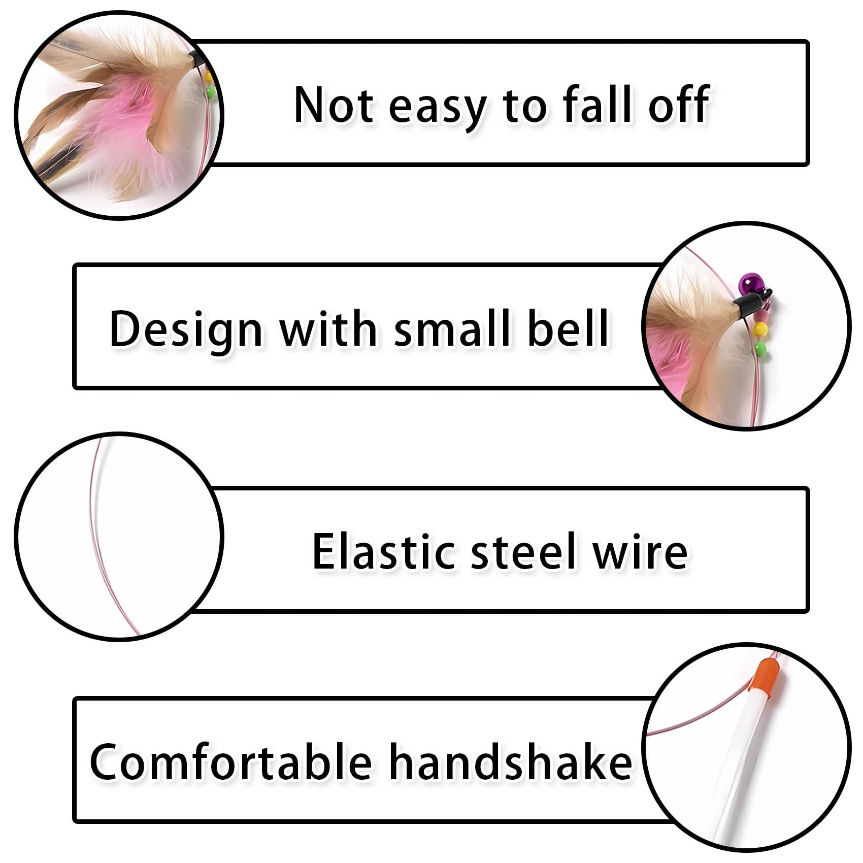 Qivorimith Cat Toys Interactive For Indoor Cats,2 Pcs Feather Toy For Teaser Play And Chase Exercise With Kitten