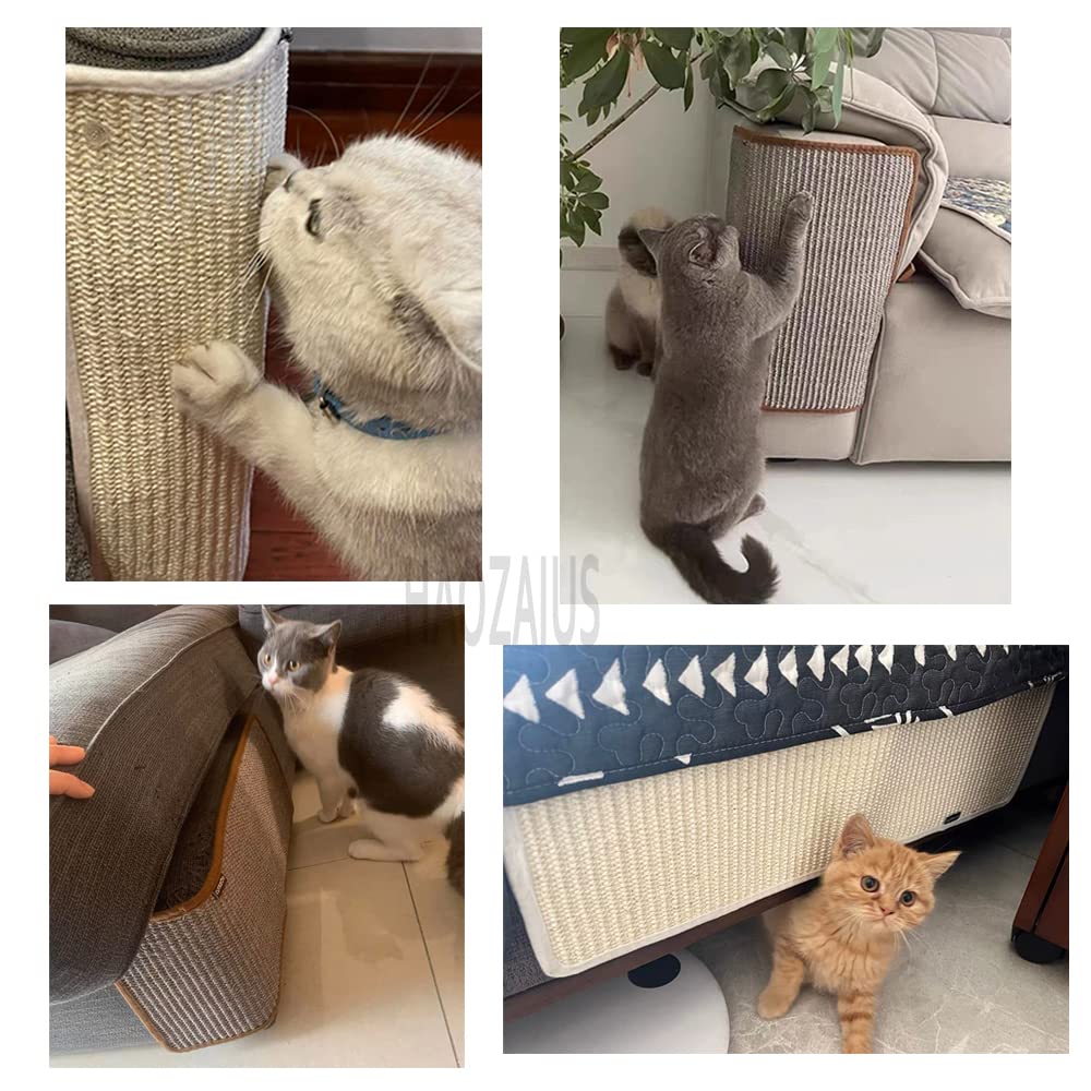 Haozaikeji Cat Scratcher Mat Sofa Protector Natural Sisal Cat Scratching Mat Cat Scratch Couch Cover Heavy Duty Couch Guard Scra