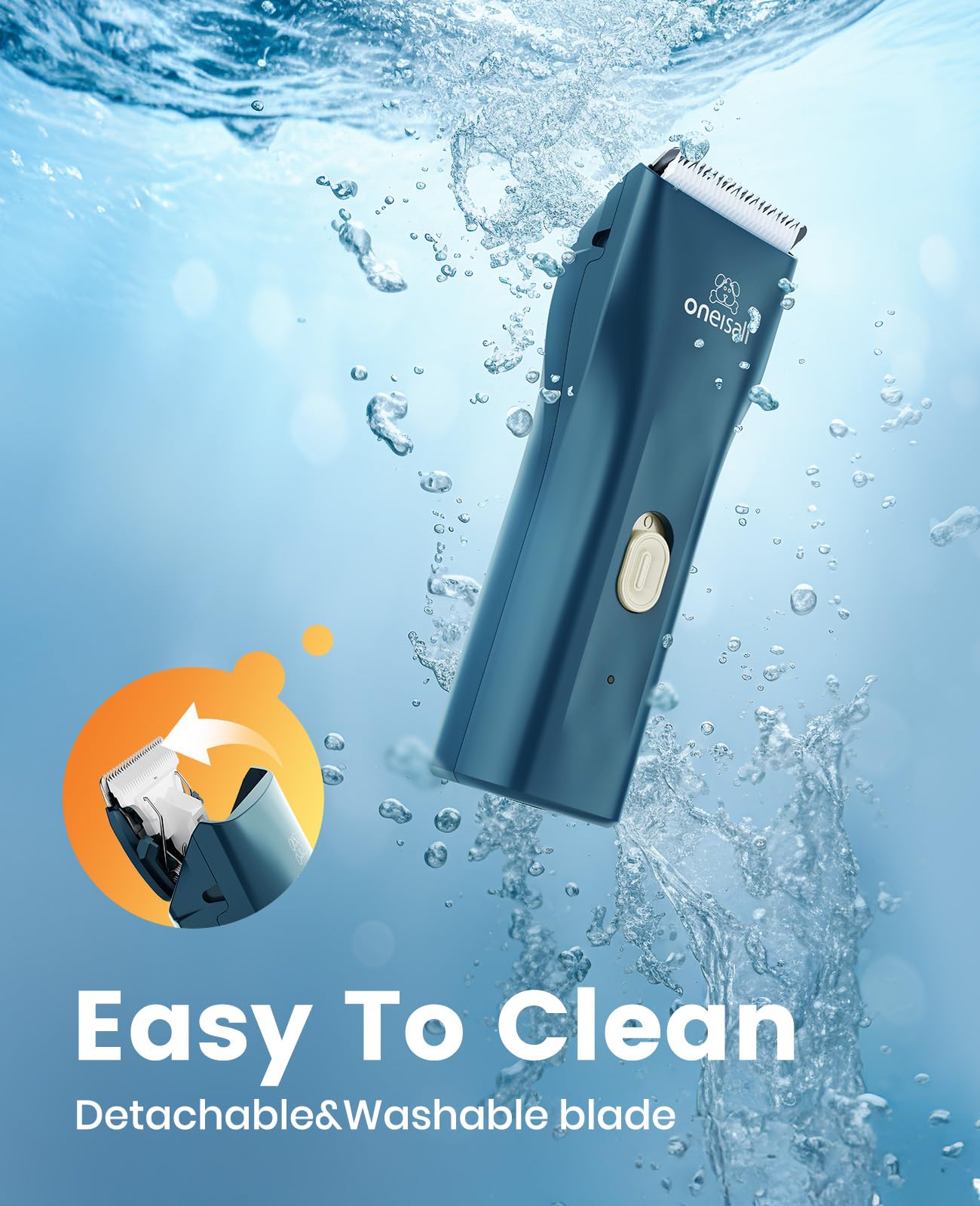 Oneisall Pet Clippers For Cat Matted Hair, Small Clippers Low Noise Dog Trimmers For Dog Grooming, Pet Hair Trimmer For Small Pets (Standard+Mini Blade)