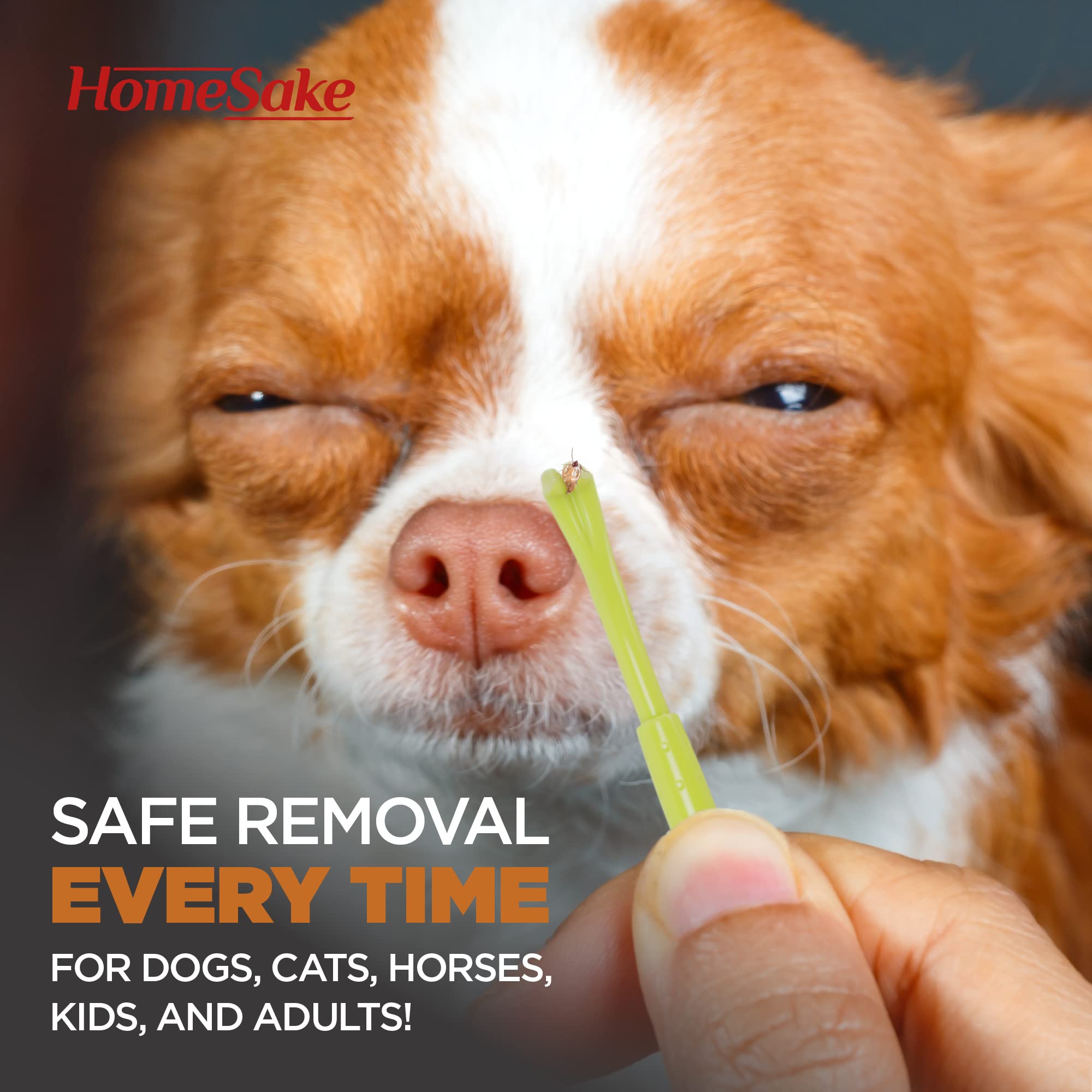Homesake Tick Removal Tool for Dogs, Cats and Humans | Ultra-Safe Tick Twister | Removes Entire Head & Body | Pain-Free Ticks Re