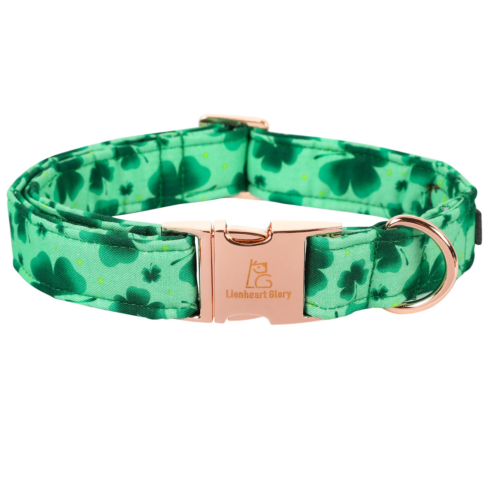 Lionheart Glory St. Patrick Dog Collar, Clover Collars Green Dog Collar For Large Dogs Spring Dog Collar Adjustable Heavy-Duty D