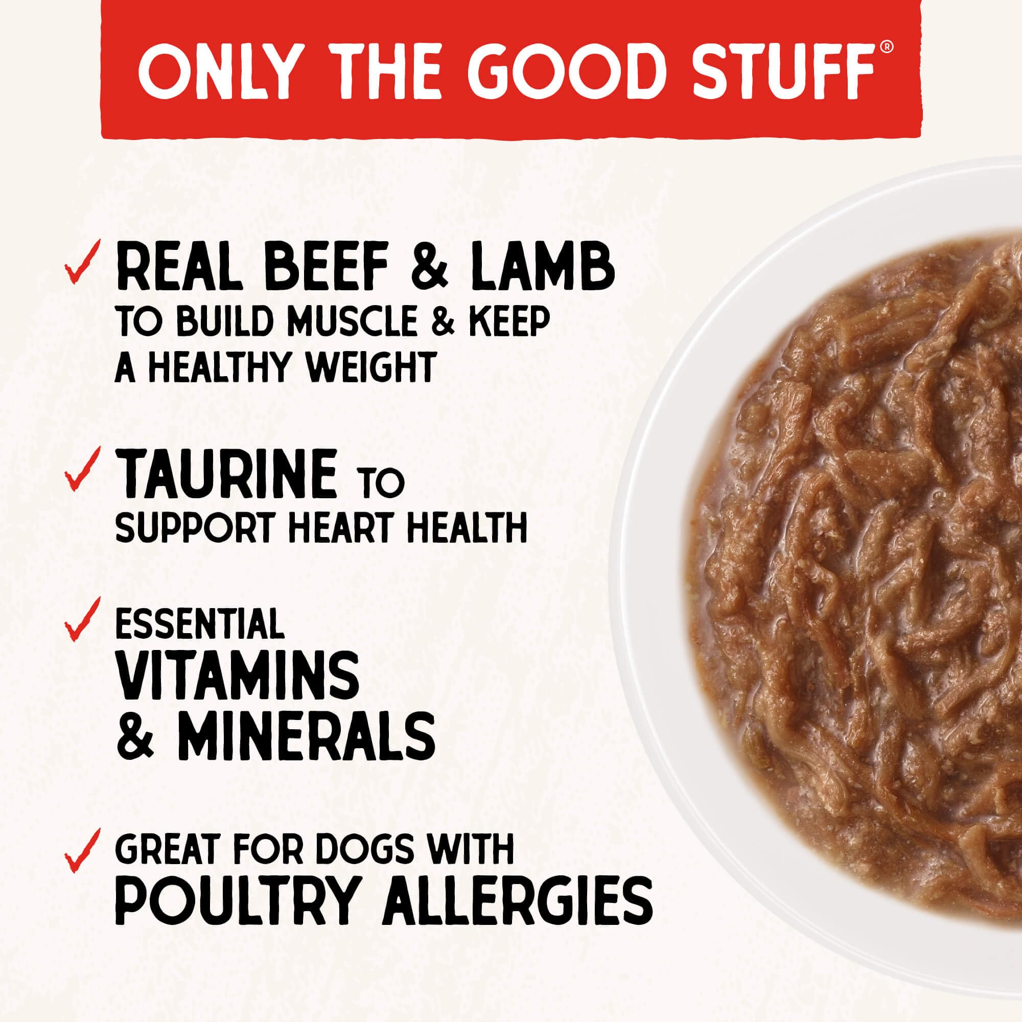 Stella & Chewys Stellas Shredrs Grass Fed Beef & Lamb Recipe in Broth, 2.8 oz Pouches (Pack of 24)