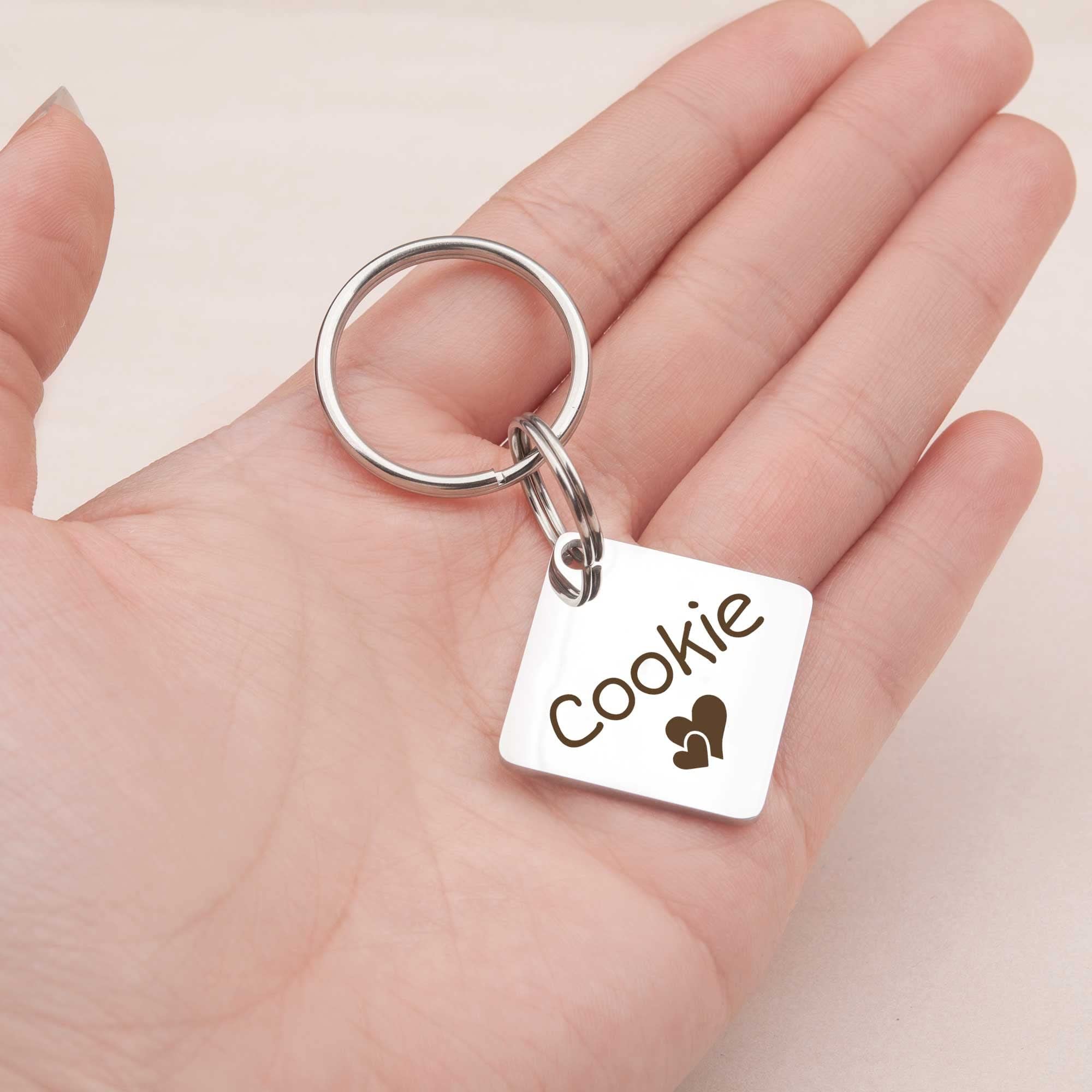 Anavia Pet Id Tags, Personalized Icon Name Dog Tag Cat Tag, Glossy Stainless Steel Color Plated Dog Collar Tag (Medium, Diamond