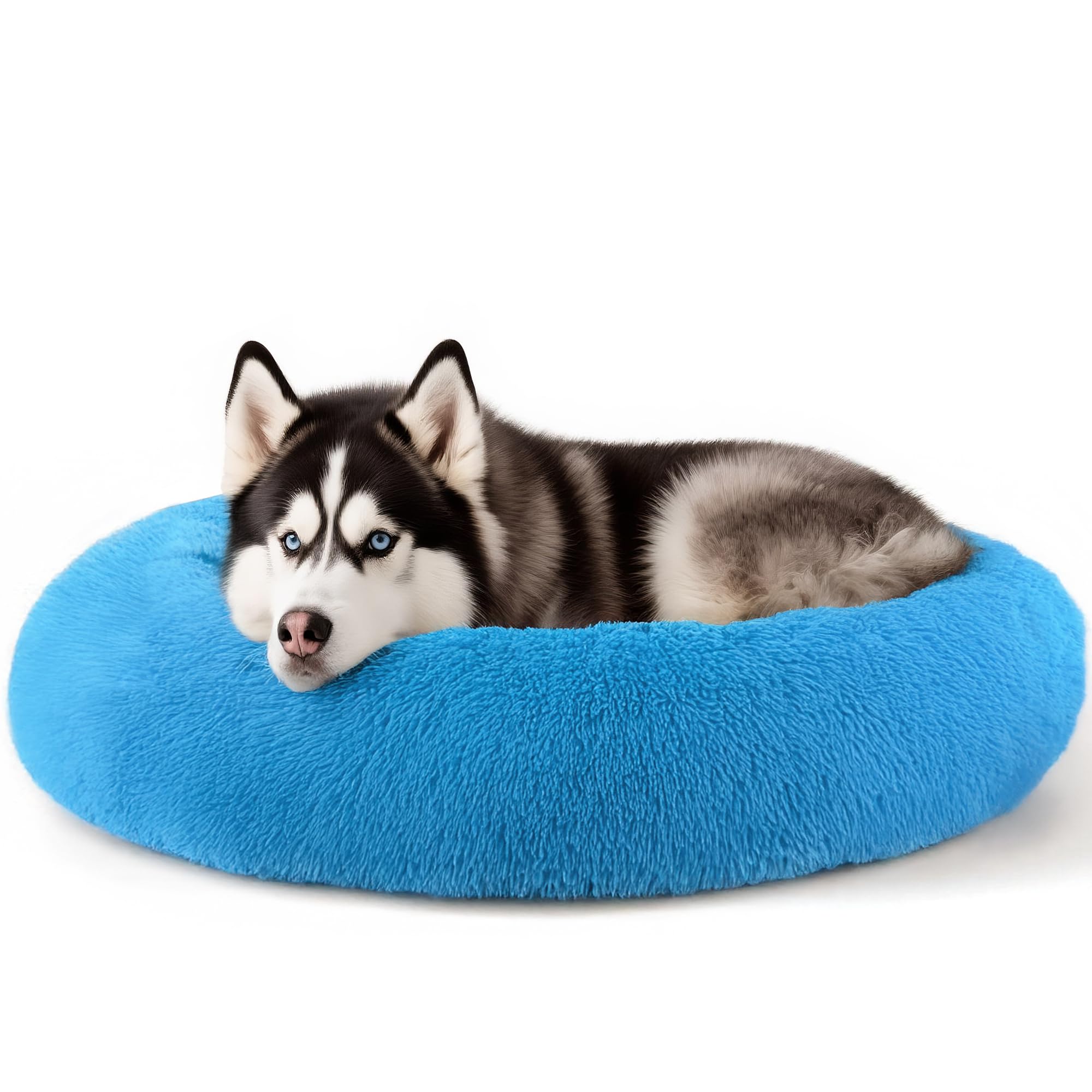 Extra Large Dog Beds, 36 Inch Human Dog Anxiety Relief Comfort Bed, Indestructible & Chew Proof Pet Beds (Light Blue)