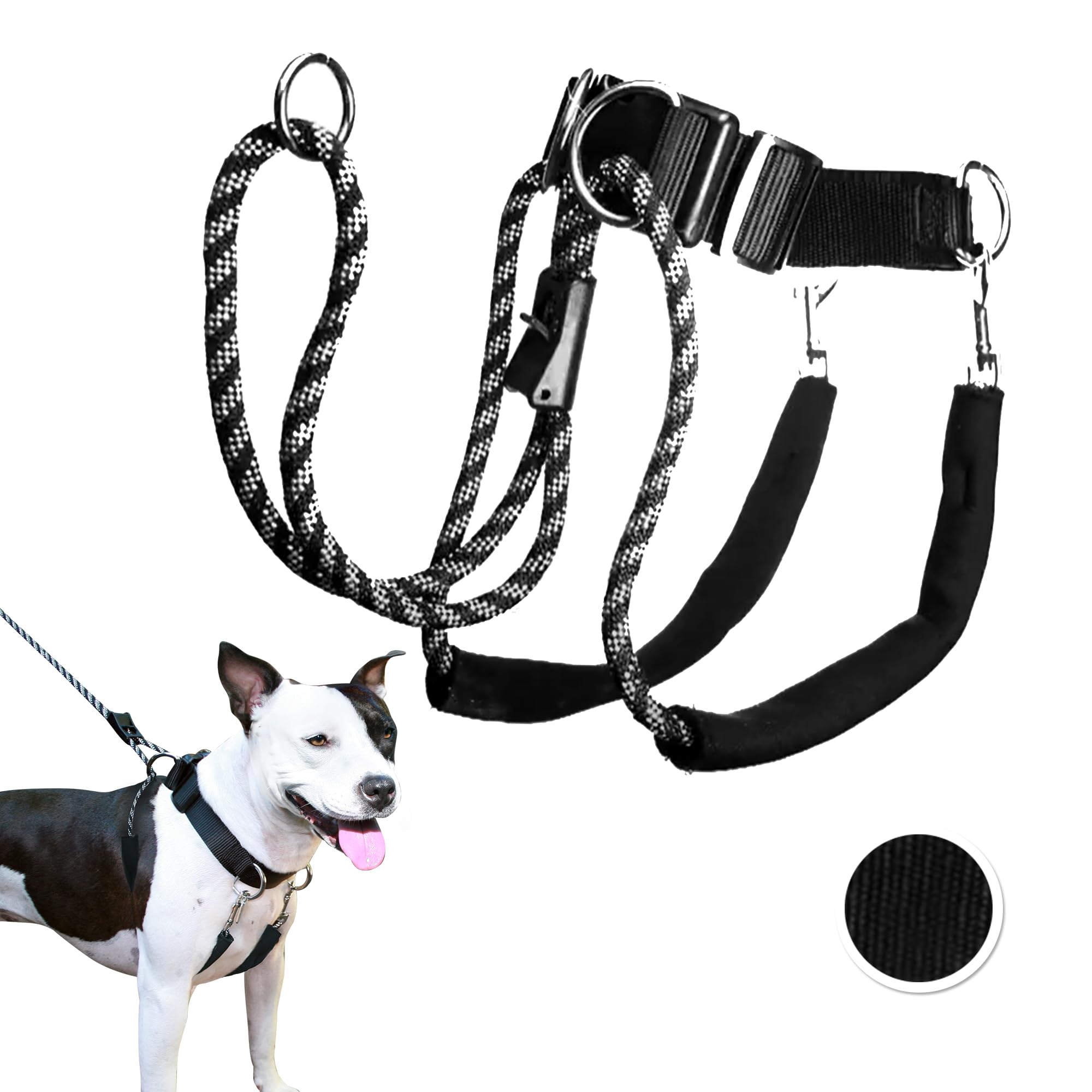 Sporn Big Dog Halter No Pull Harness Medium Size Dog, Black No Pull Dog Harness Medium Sized Dogs, With Padded Neoprene Sleeves,