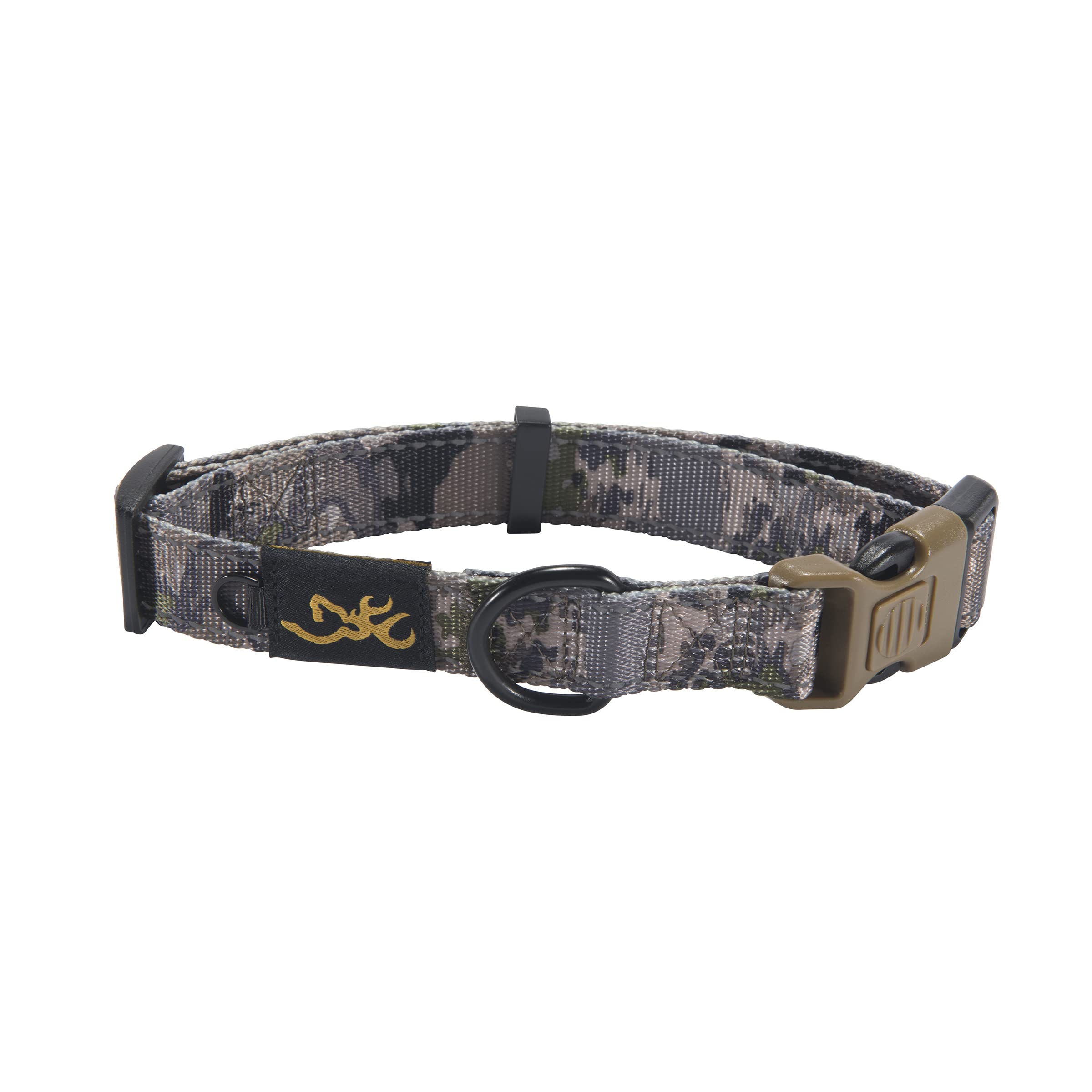 Browning Classic Preformance Webbing Pet Collar, Fully Adjustable, Available In Solid Colors And Camo Patterns, Ovix Camo, Large