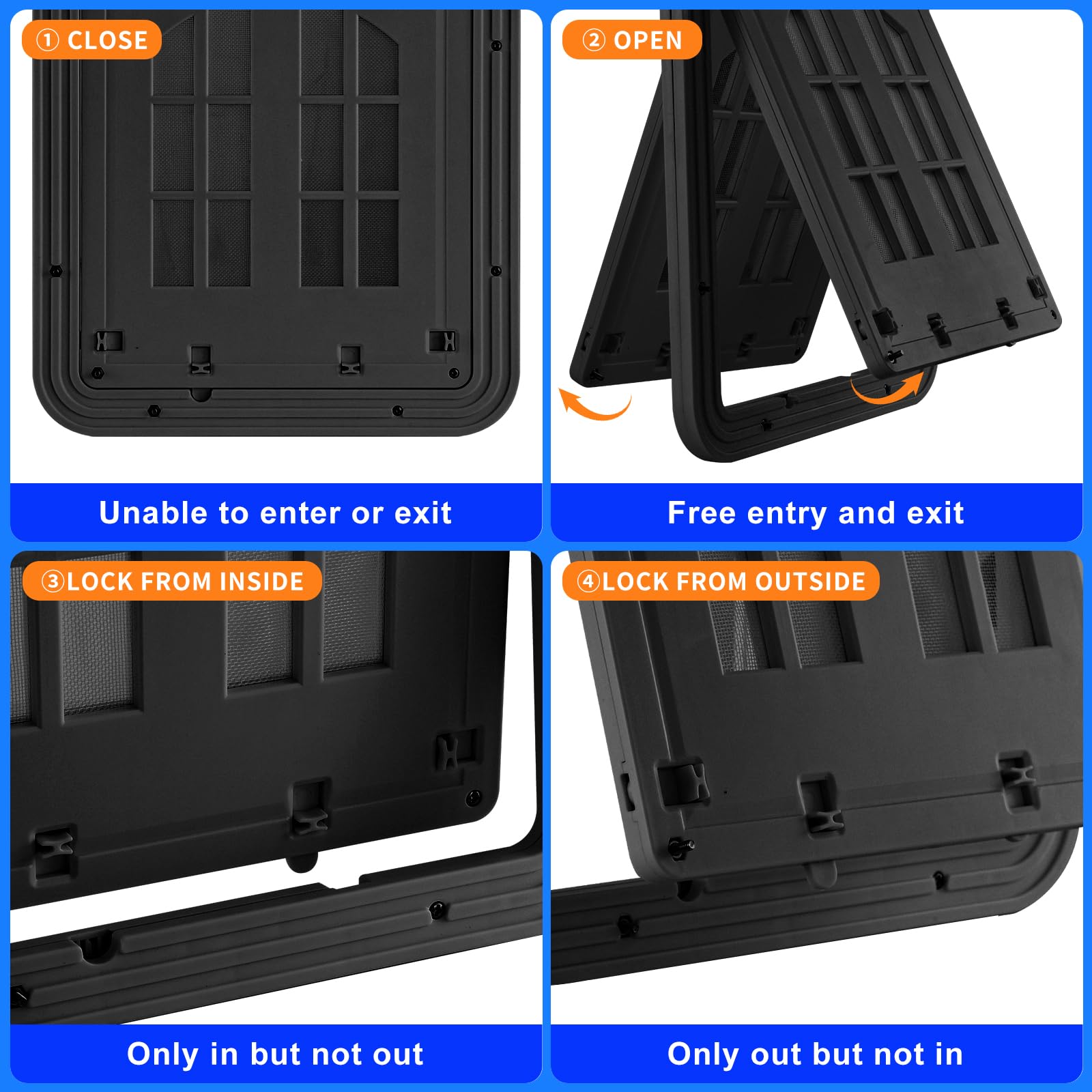 Morikey Cat Screen Door,Inside Opening 9.8  8.3Inch Cat Door For Screen Door, Pet Screen Door With Lockable Magnetic Flap For Pe