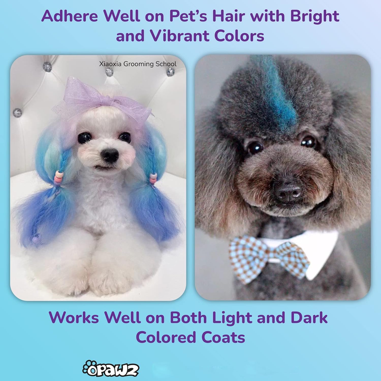 Opawz Pet Hair Chalk, Temporary Dog Hair Dye, Washable Pet Hair Dye, Pet Safe Dye For Creative Grooming (Blue)