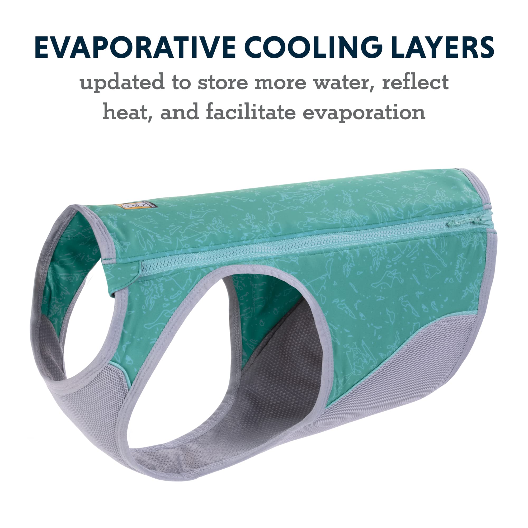 Ruffwear, Swamp Cooler Zip Dog Vest, Evaporative Cooling for Hot Weather, Blue Mist, X-Small