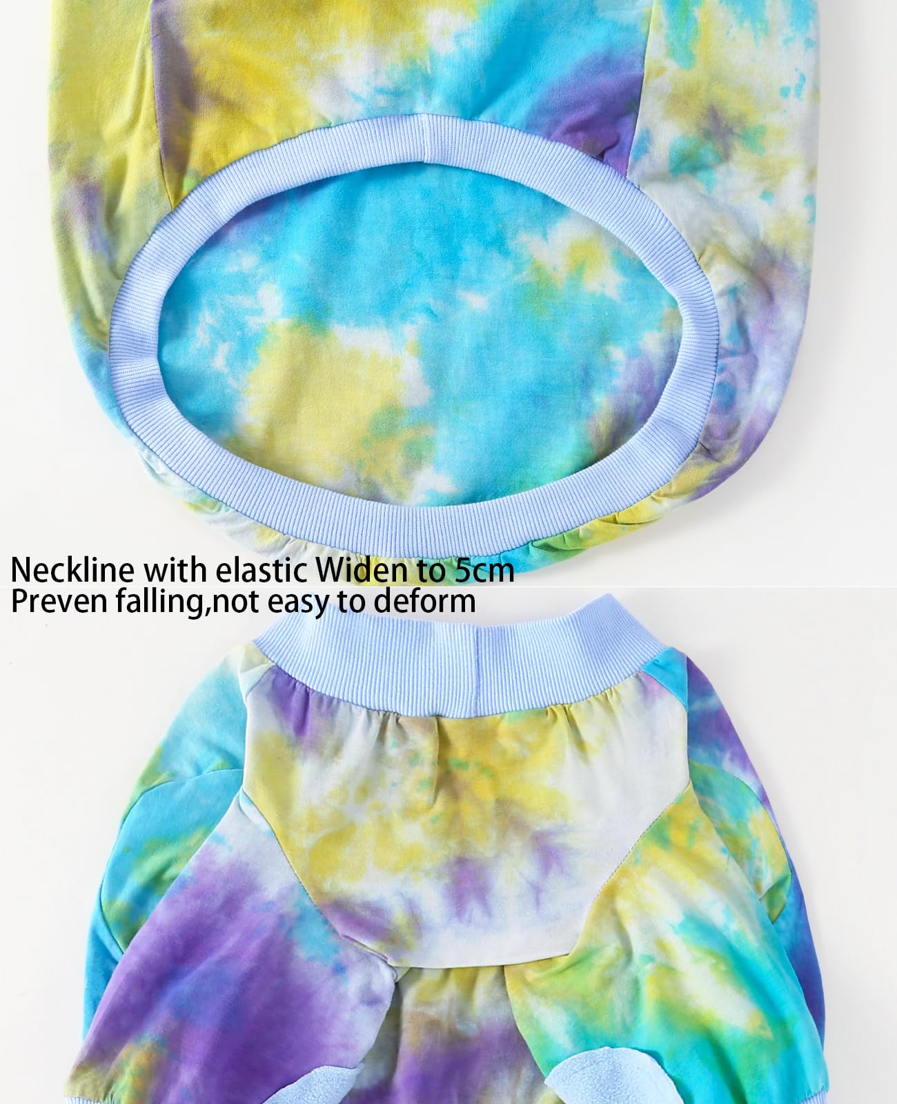 PriPre Tie Dye Dog Clothes for Large Dogs Breathable Cotton Dog Shirt Dog Pajamas Blue L