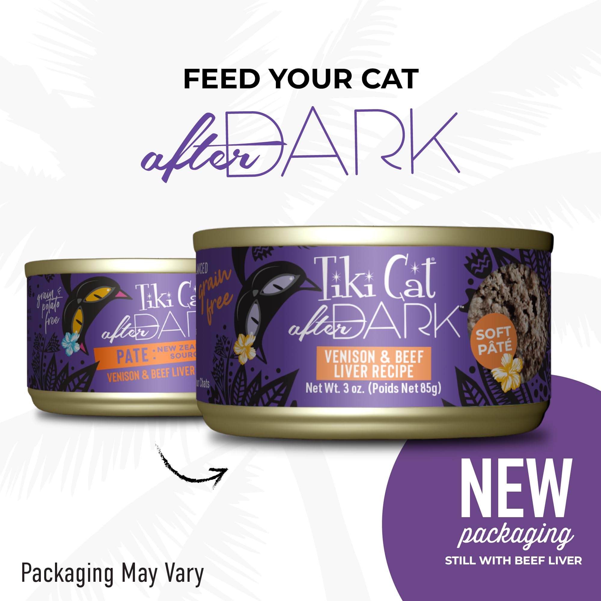 Tiki Cat After Dark P?t? Wet Cat Food, Venison & Beef Liver, 3 oz. cans (12 Count)