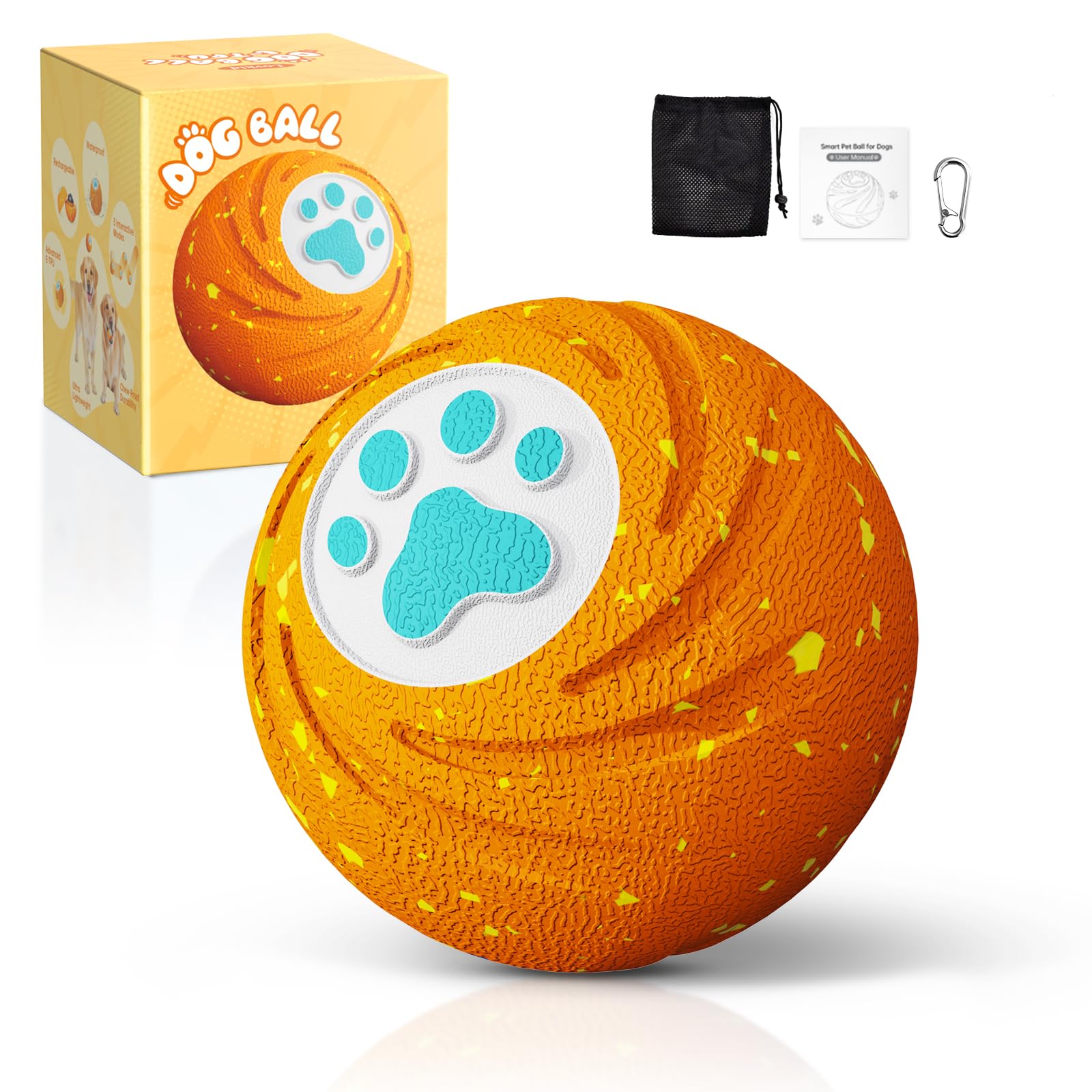 Lovkid Smart Interactive Dog Toy - Dog Ball Toys for Medium Large Dogs to Keep Them Busy, Durable ETPU Material, 3 Play Modes Au