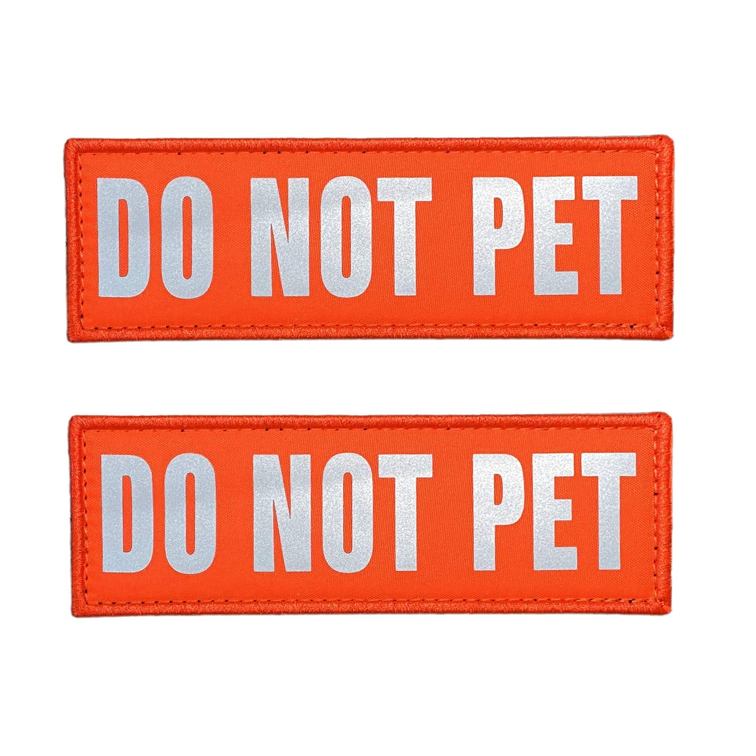 JUJUPUPS Orange Reflective Dog Patches 2 Pack Service Dog,in Training,DO NOT PET,Patches with Hook and Loop for Vests and Harnes