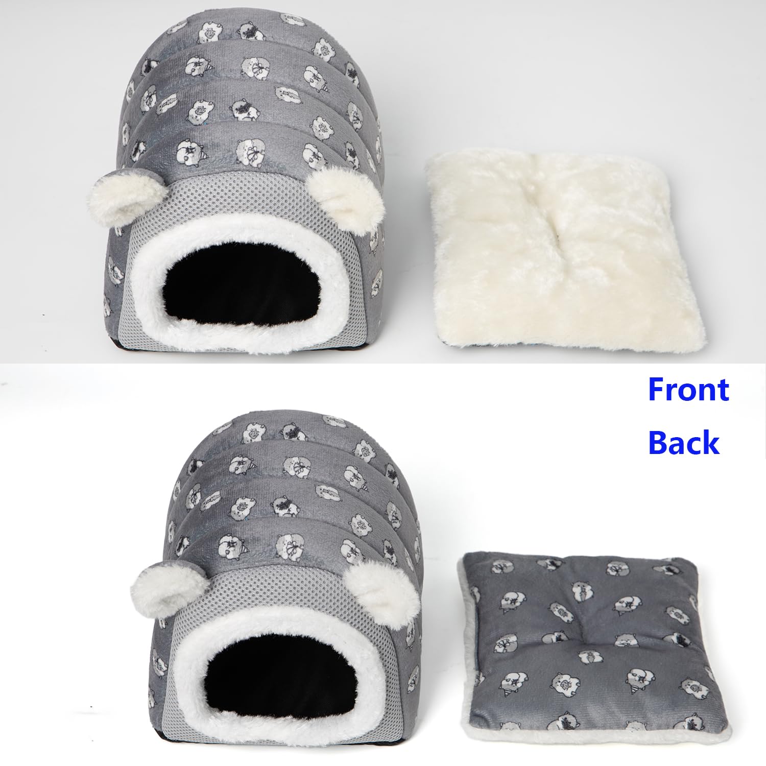 YUANST Hedgehog Bed Cave Nest Hideout, Hamster Guinea Pigs Small Animals Cage Supplies Warm House (Grey)