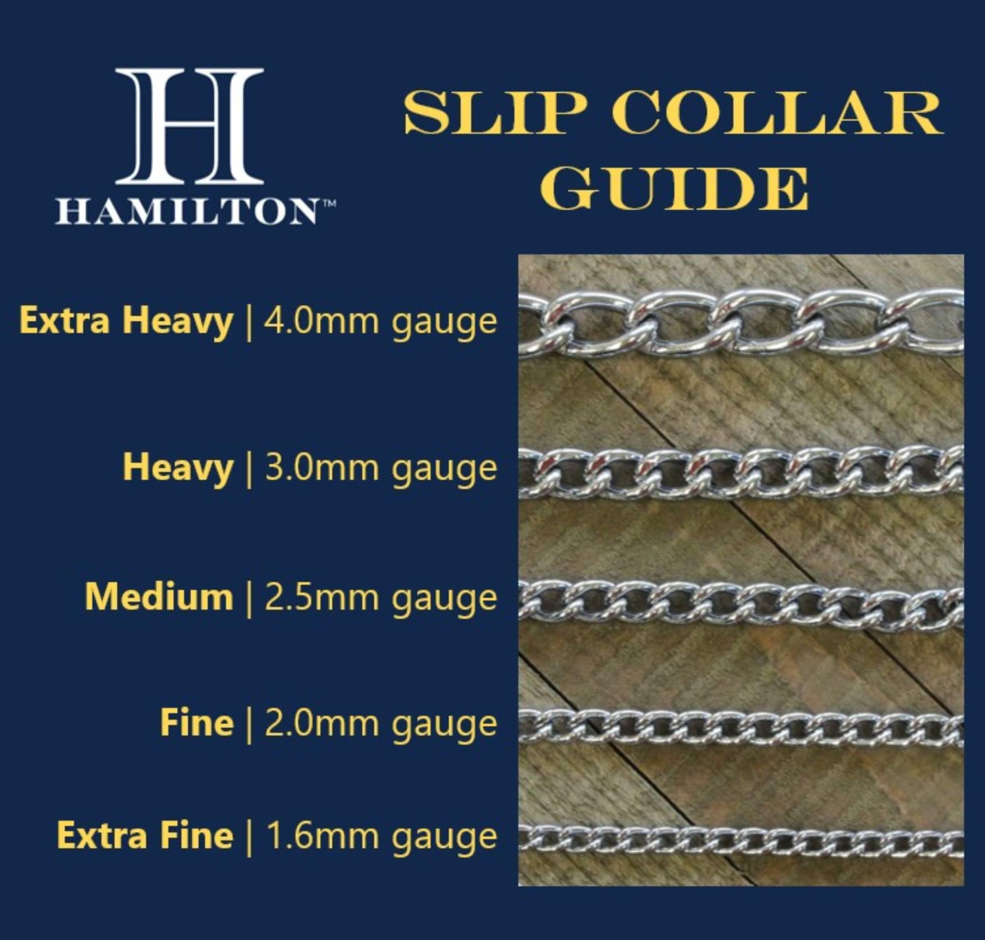 Hamilton Extra Fine Choke Chain Dog Collar, 12-Inch