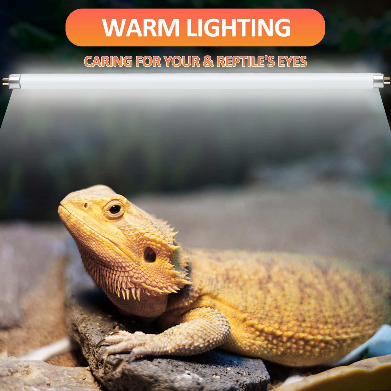 Repti Home T5 Uvb Reptile Light 24W 10.0,Uva Uvb Light Bulb For Reptiles,2 Pack Reptile Uvb Lamp Tube For Bearded Dragon