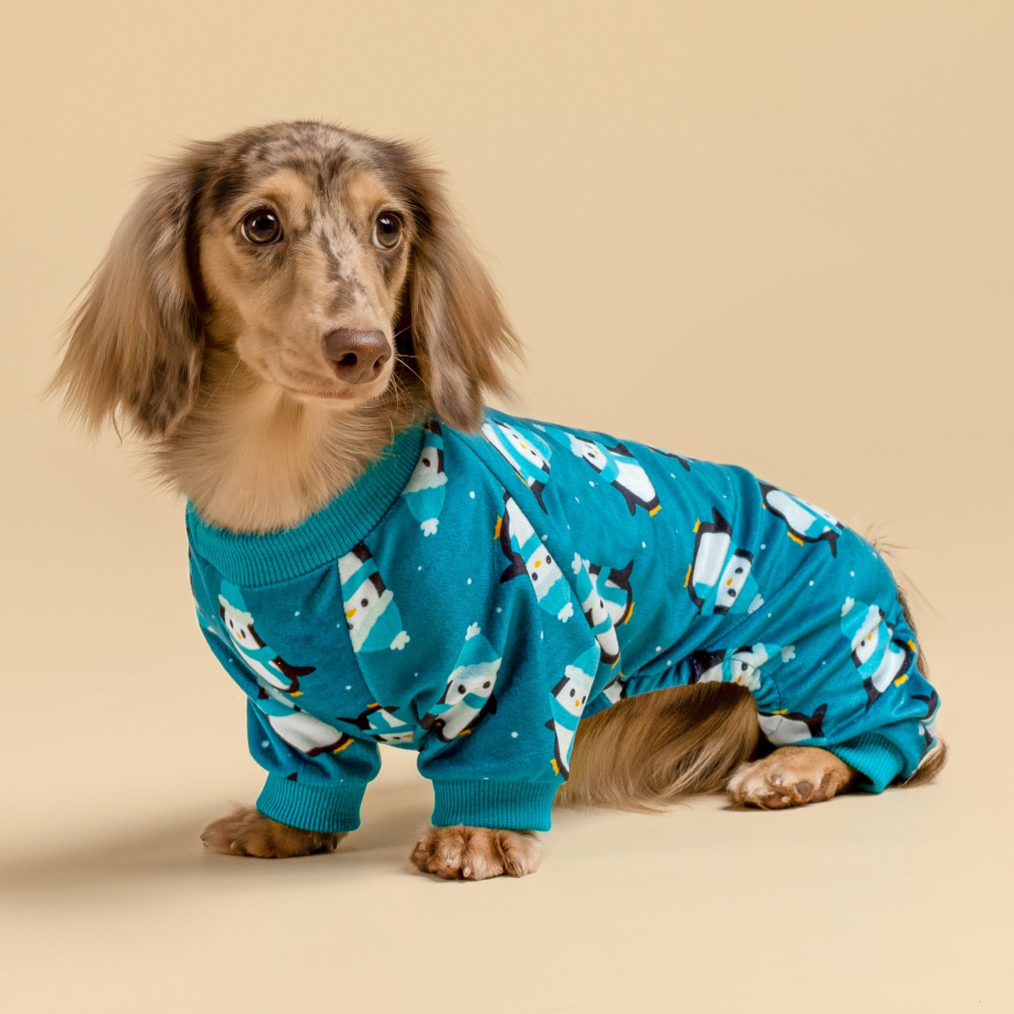 Fitwarm Cute Penguin Dog Pajamas, Dog Winter Clothes For Small Dogs Girl Boy, Cozy Dog Onesie, Soft Pet Jammies, Doggy Apparel,