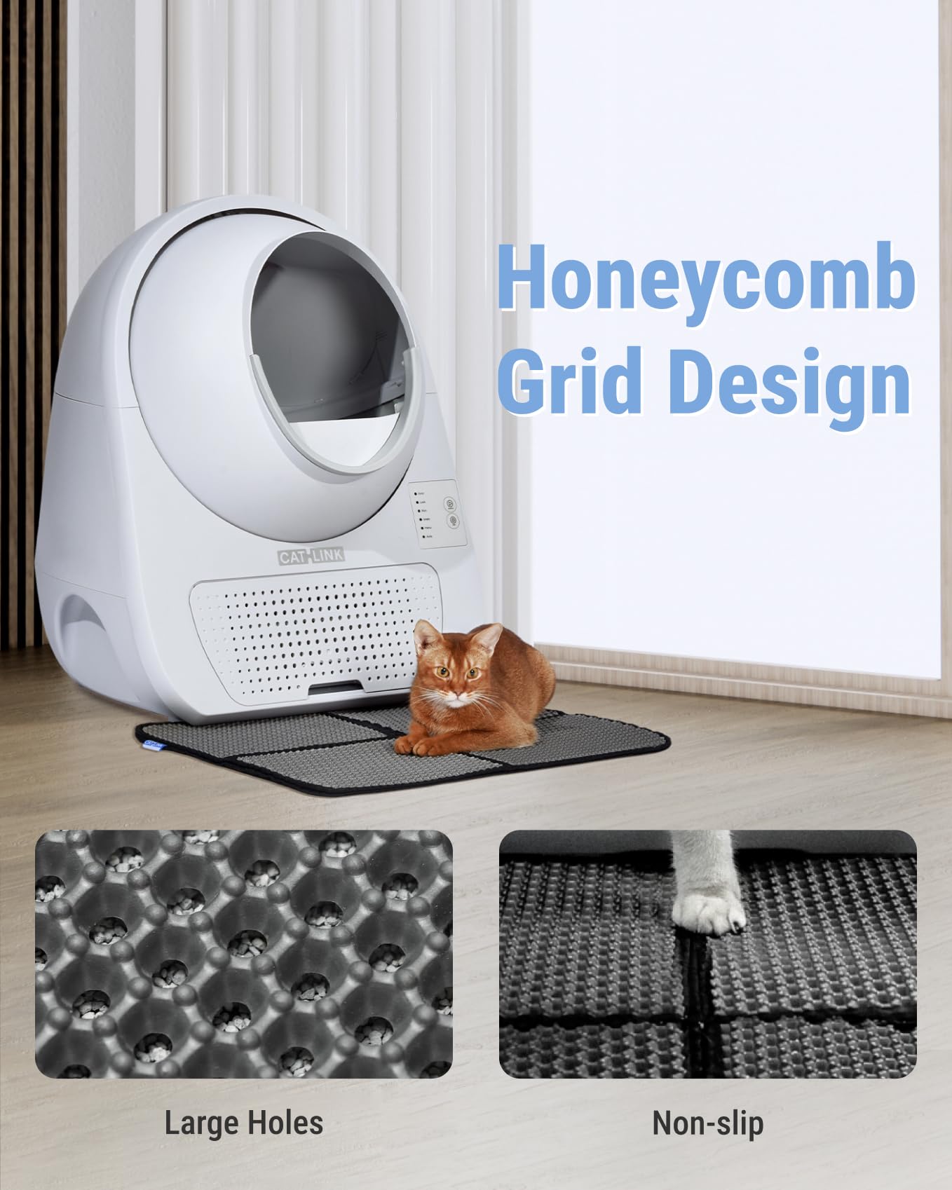 Catlink 2025 Upgrade Automatic Cat Litter Box Self Cleaning For Multiple Cats With Mat, Double Odor Removal, Cat Litter Box For